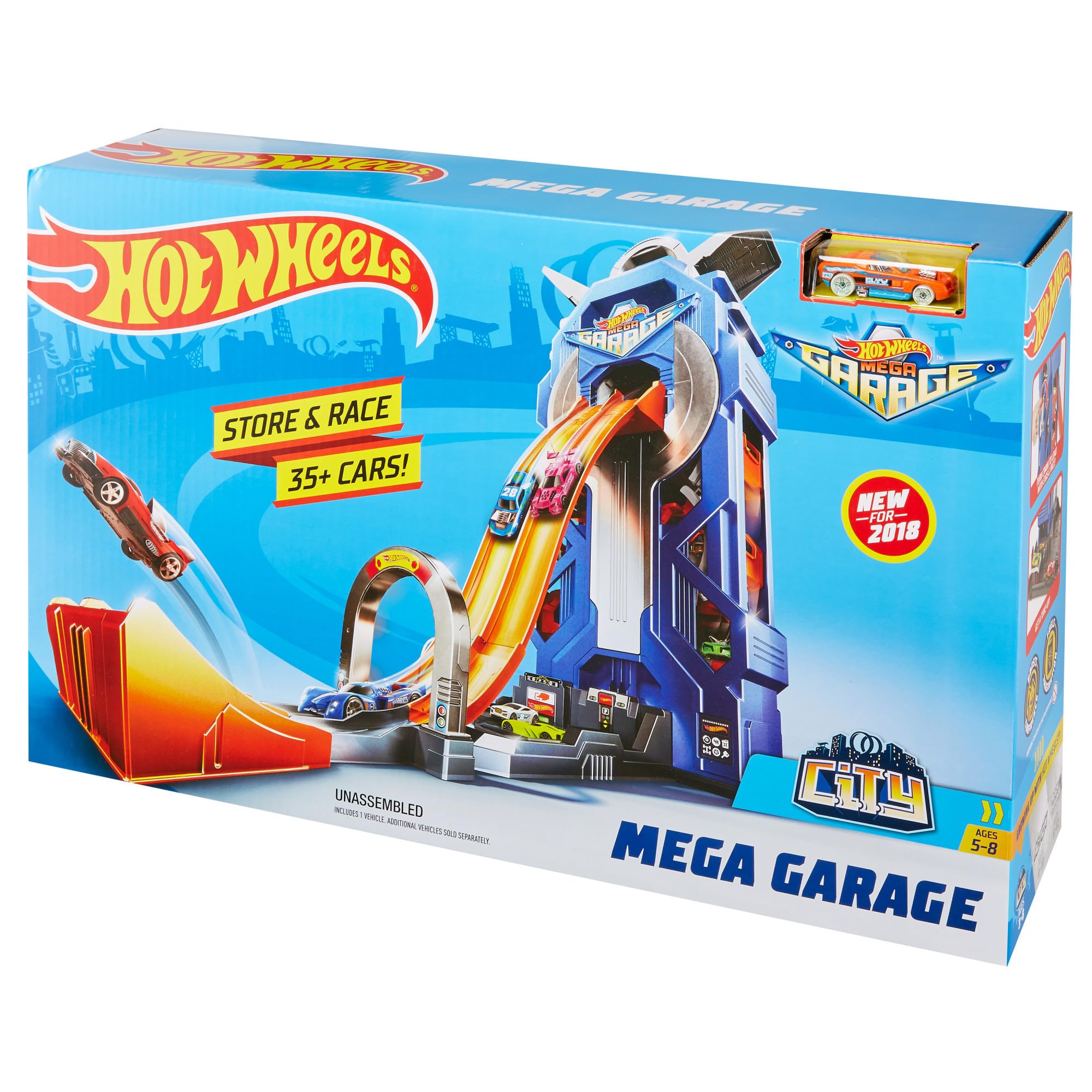 Hot Wheels Garaje, Garaje para Coches de Juguete (Mattel Spain FTB68)