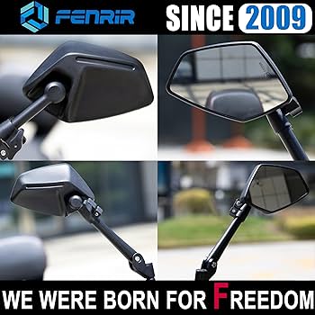 FENRIR Emark CNC Aluminiumlegierung Schwarzer Motorrad Seitenspiegel U – RCYCLE