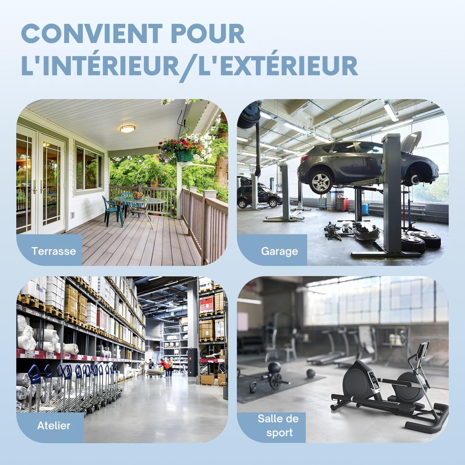 LEADZM Ventilateur industriel 66cm 12000m³/h puissant flux d'air | Hauteur ajustable oscillation 80 degrés pour ventilation large