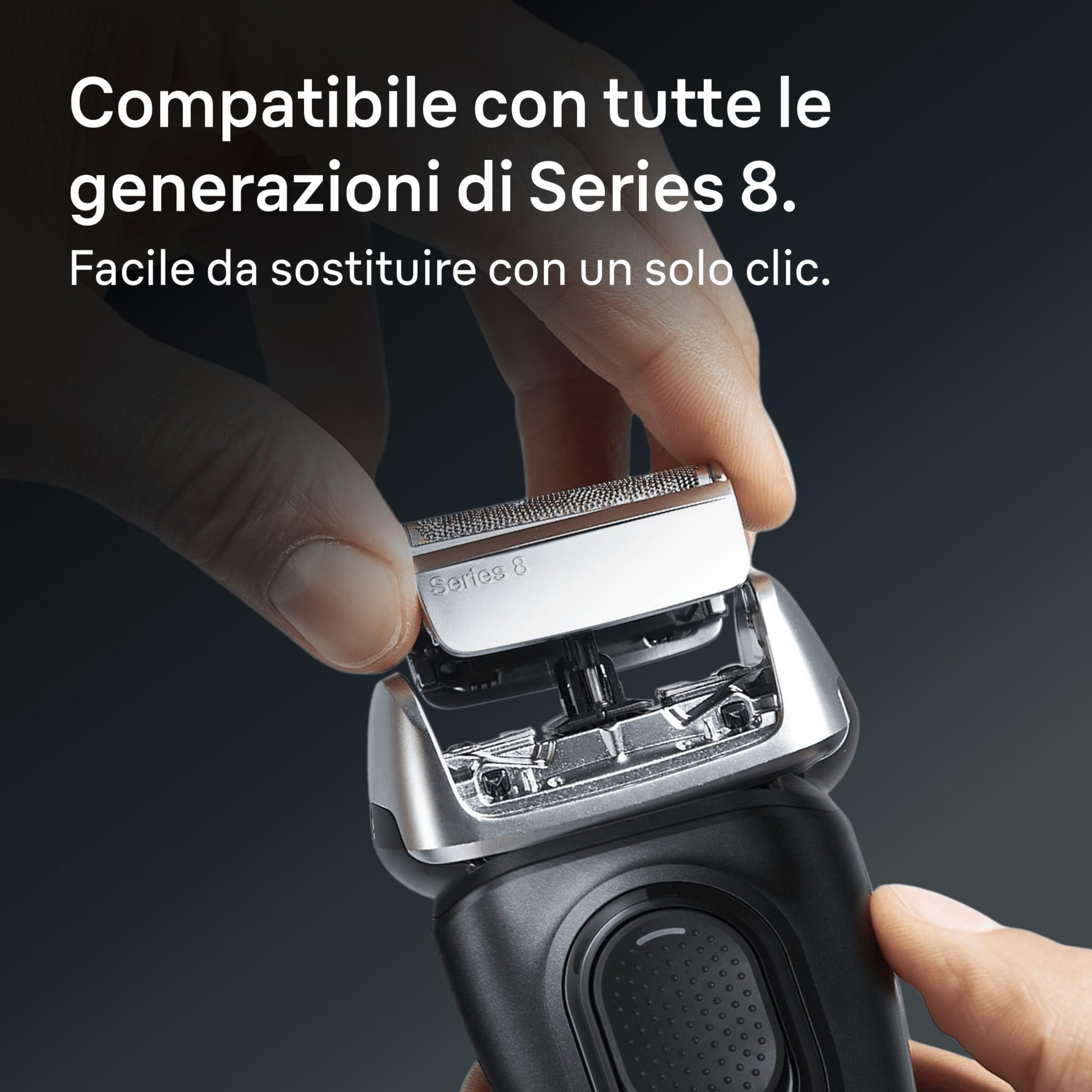 Braun Serie 8 83m, Testina Braun Serie 8 Originale per Rasoio Elettrico Barba, Recupera Il 100% delle Prestazioni del Tuo Regolabarba Uomo, Compatibile con I Rasoi Series 8