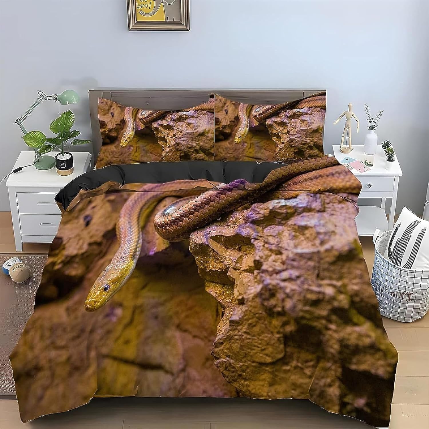 Loussiesd 3-delige beddengoedset met 3D-print