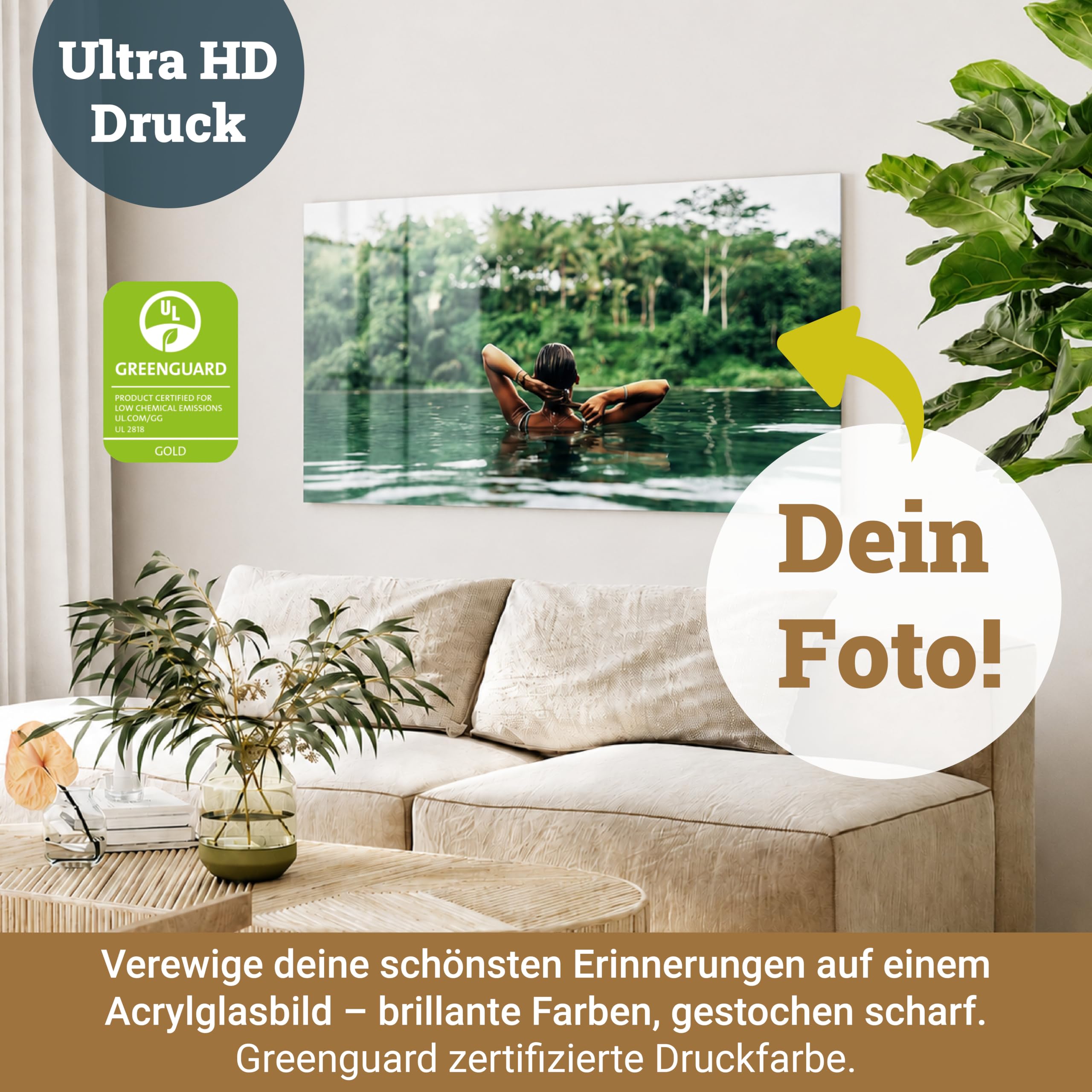 WANDURLAUB - Acrylglas Bild personalisiert 60x50 cm – ohne Rahmen | Eigenes Foto auf Acrylglas – ohne Rahmen und ohne Montagematerial, geeignet für DIY-Rahmen, Deko oder Werbebeschilderung