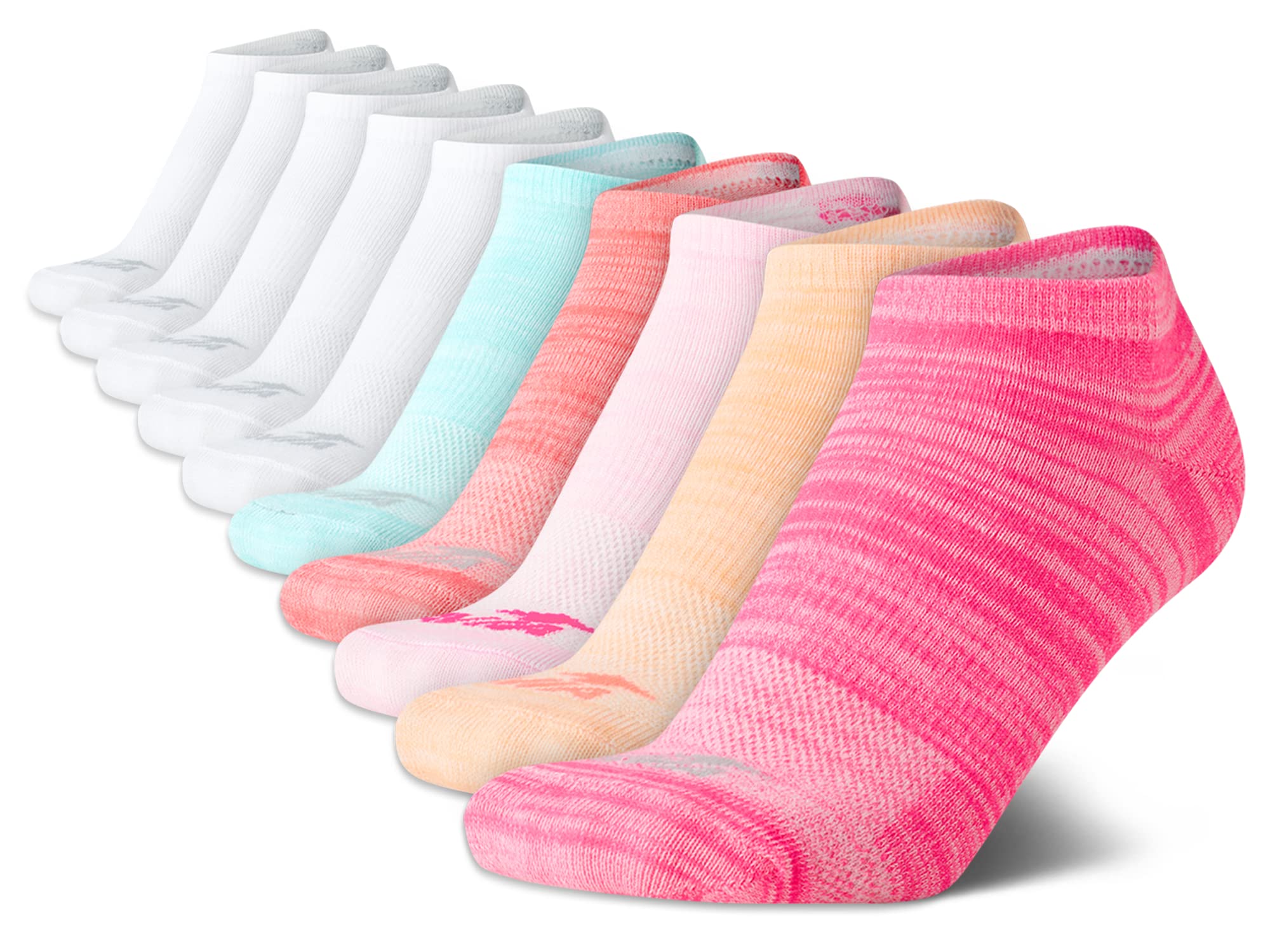 Avia Women's Athletic Low Cut Socks - 10 Pack Performance Stretch Cushioned Ankle Socks for Running and Workout (4-12)