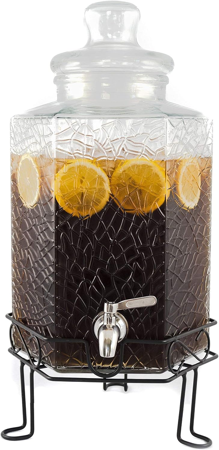 Redfern 2.5 Gallon Glass Beverage Dispenser Stainless Spigot and Stand - Image 7