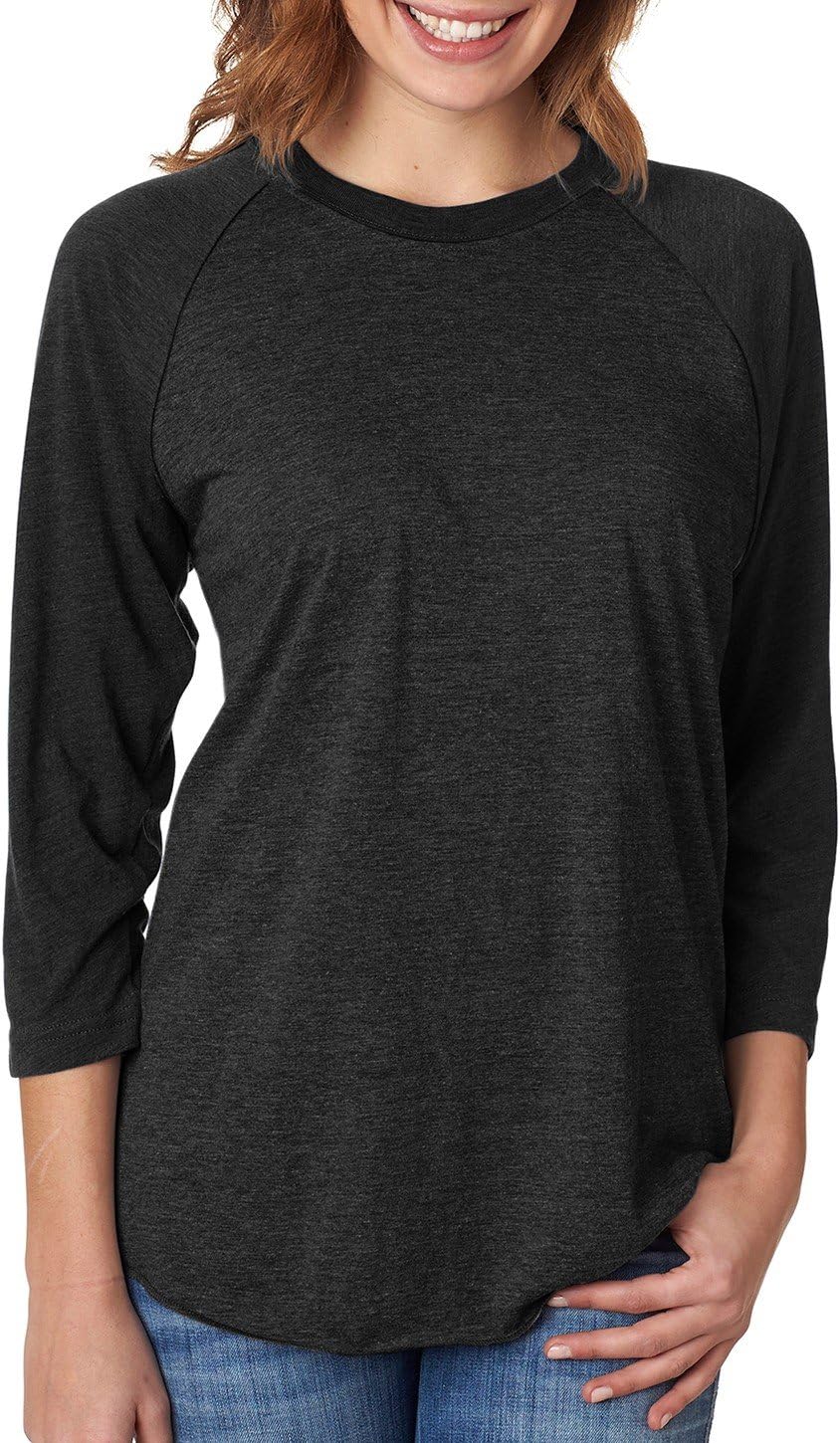 Vintage Black Tri-Blend 3/4 Raglan T-Shirt by Next Level Apparel - Image 2
