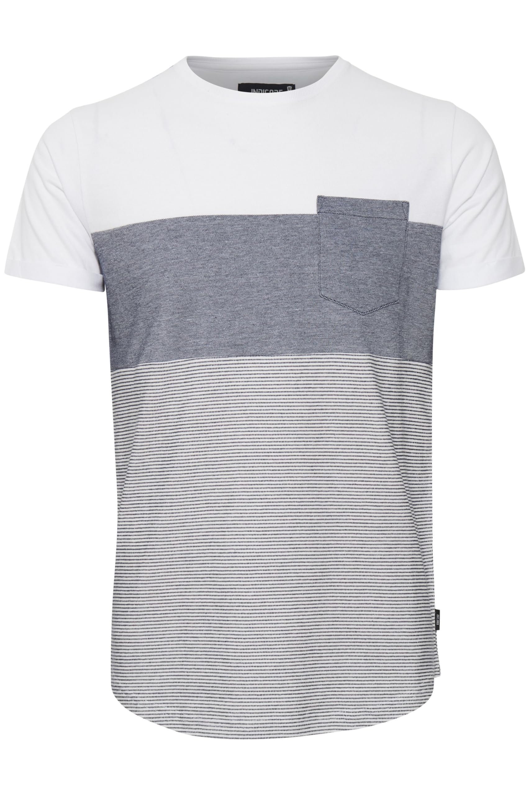 Indicode IDMorler Herren T-Shirt Kurzarm Shirt mit Streifen aus 100% Baumwolle mit Rundhalsausschnitt