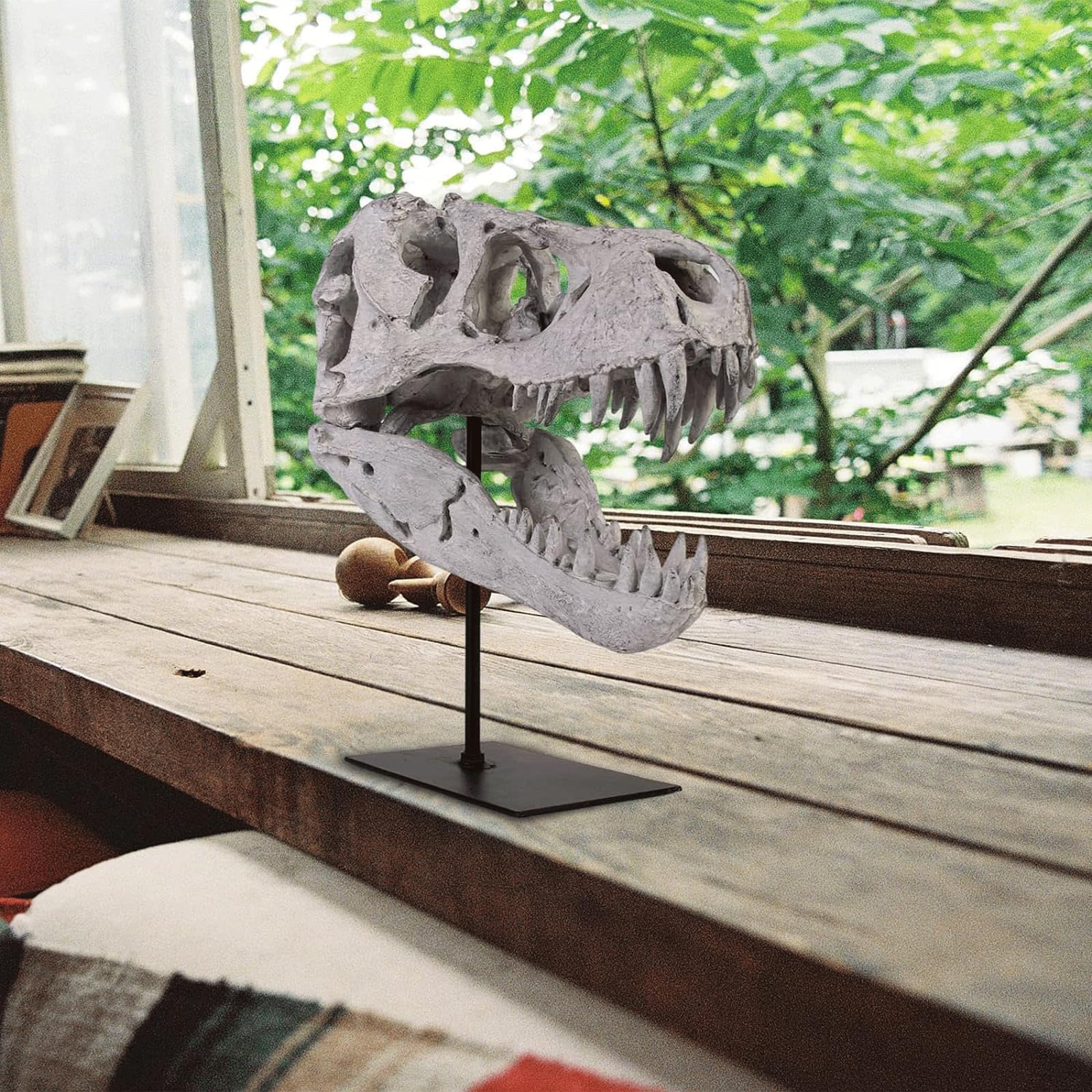 Rzeźby unikalna rzeźba dinozaura z żywicy do dekoracji pokoju - styl vintage kreatywna figurka głowy dinozaura do domu, salonu dekoracja domu estetyczna