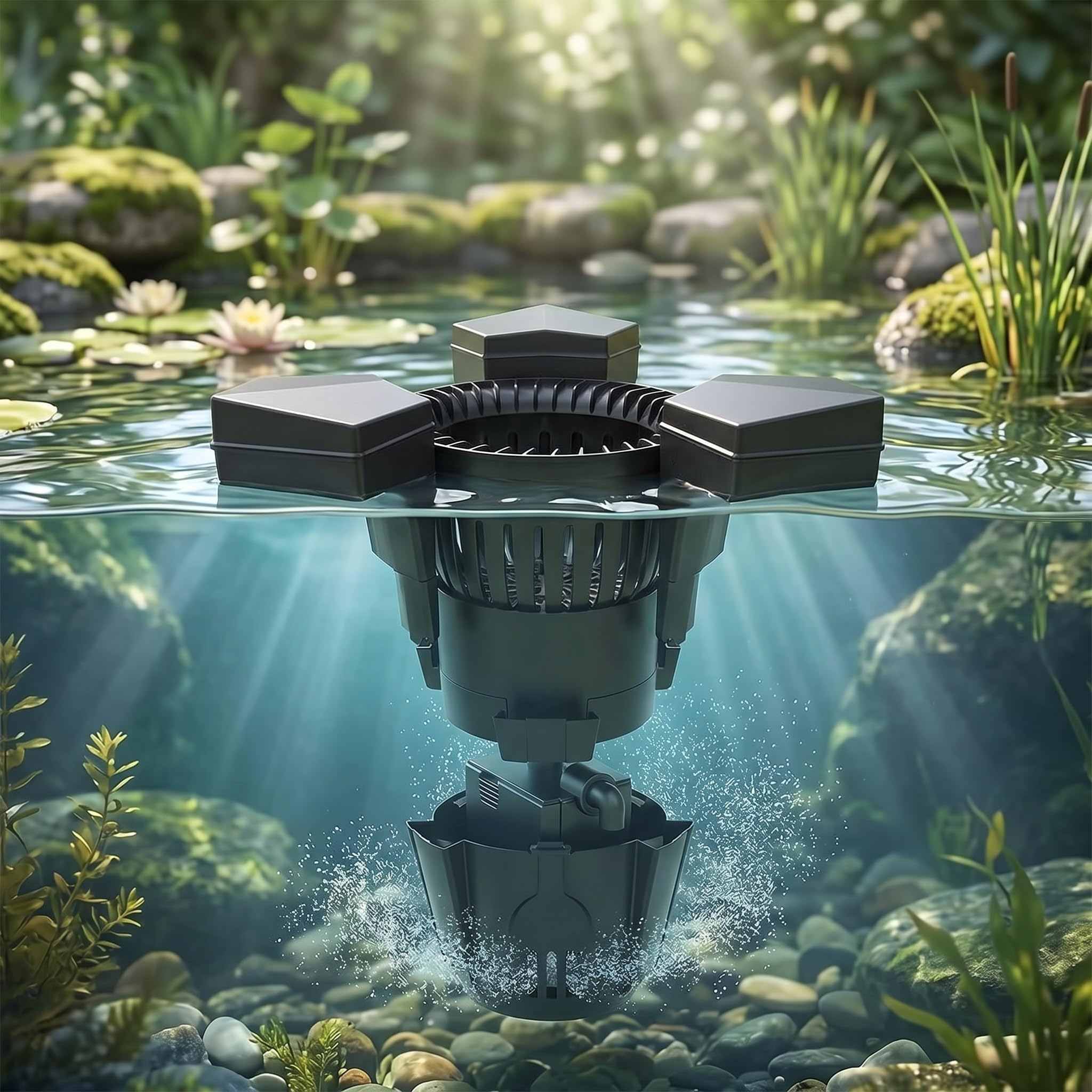 Skimmer galleggiante per laghetto con pompa, pulitore automatico per piscine e giochi d'acqua, include cavo di alimentazione da 10 m