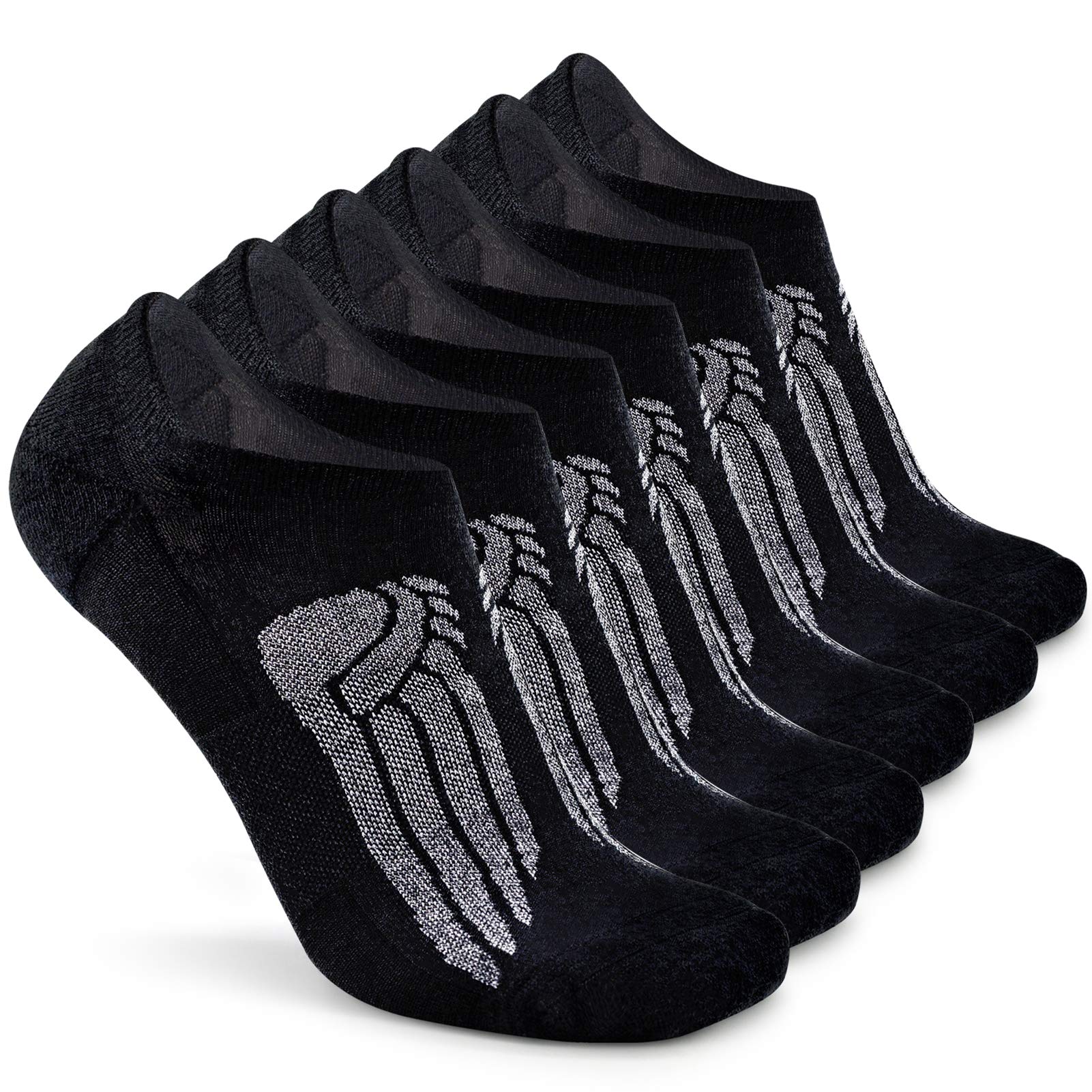 Busy Socks No Show Thin Merino Wool Blend Running Socks with Non-Slip Grips