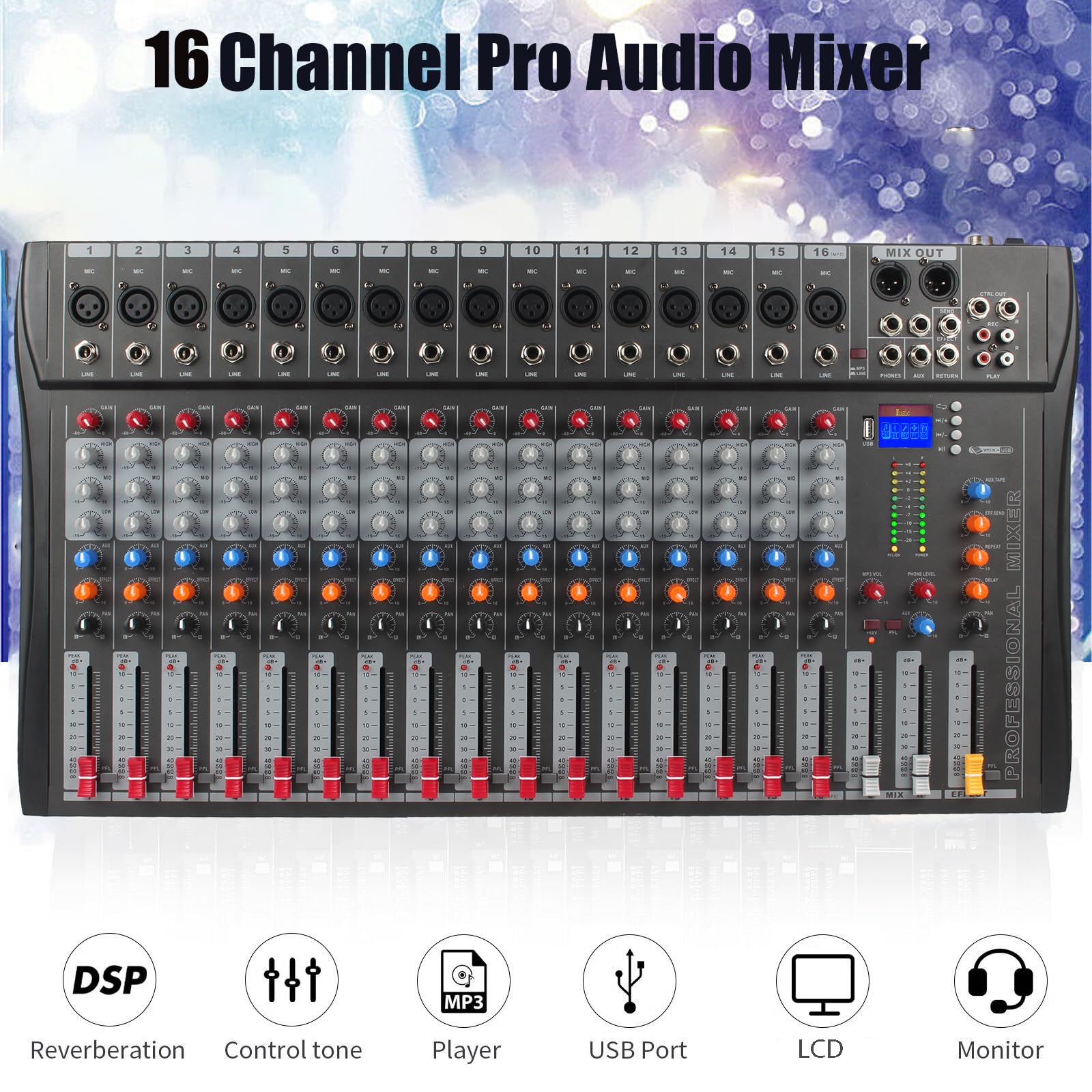Amazon.com: iMeshbean 16 Channel Sound Mixer Audio Mixing Console