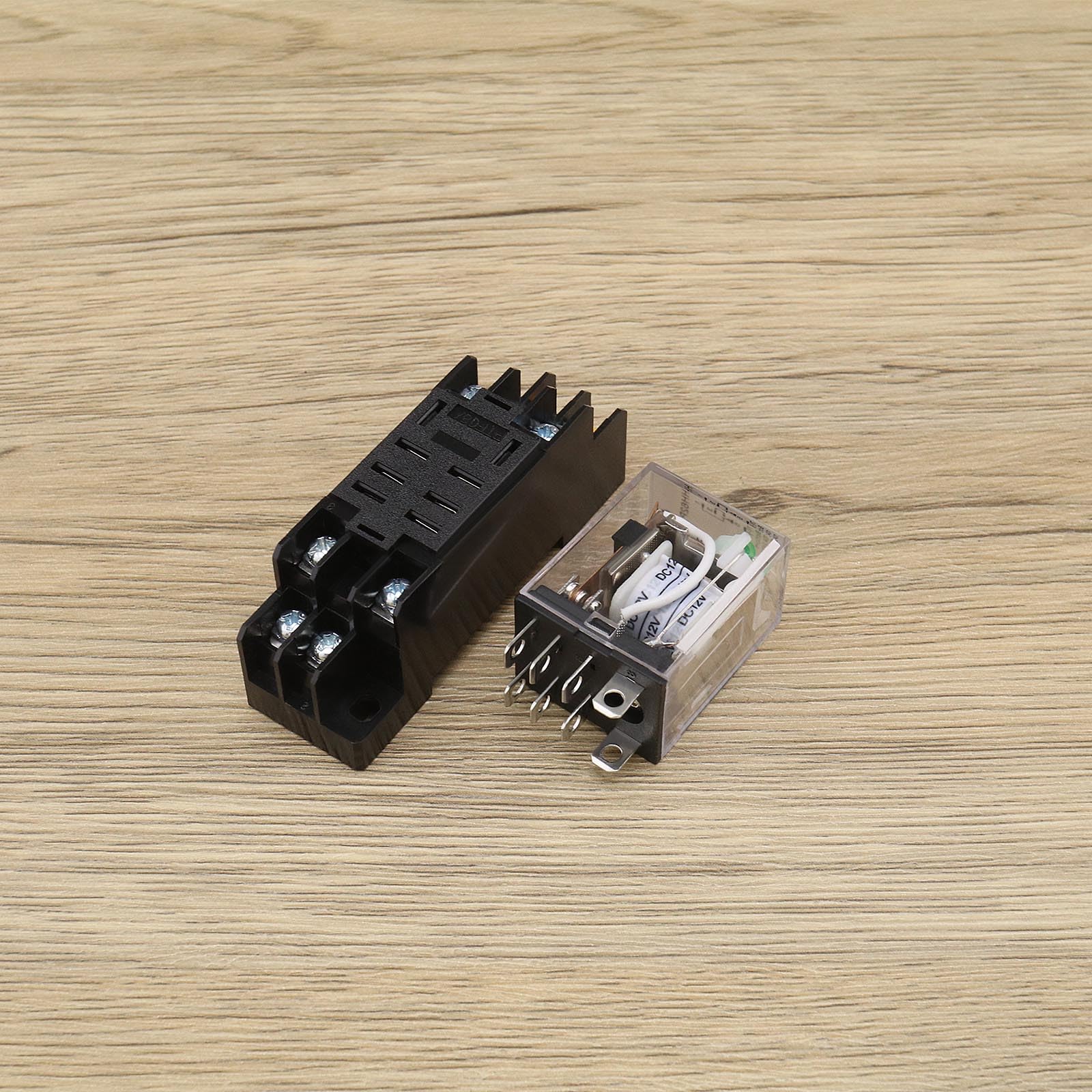 2pcs DC 12V Voyant LED Bobine Relais Puissance Électromagn. 8 Broches Prise à Bornes pour Relais Ind. Moteurs Comp./Vent.
