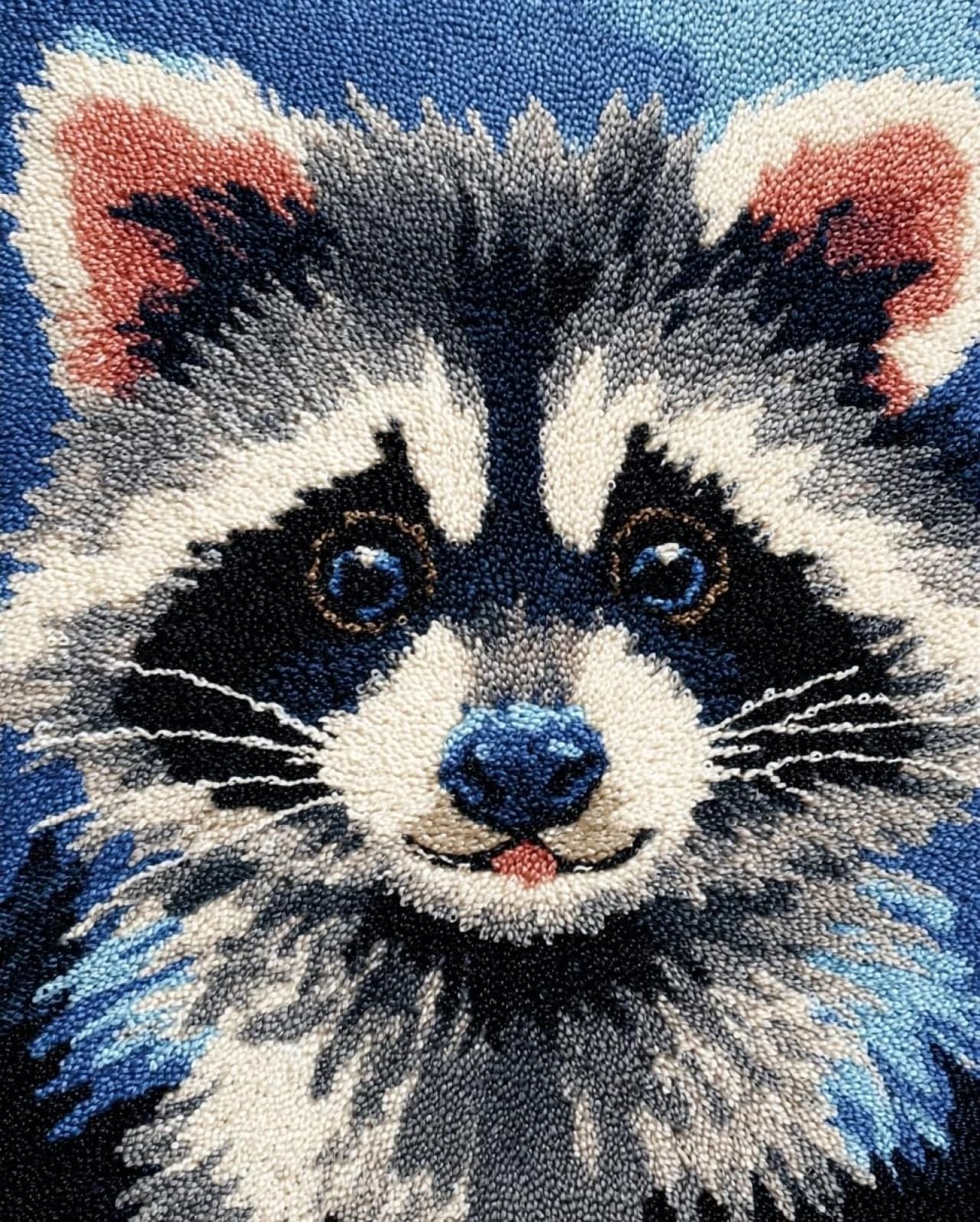 Wallphantom Latch Hook Rug Kits for Adults Beginners,Animal Raccoon