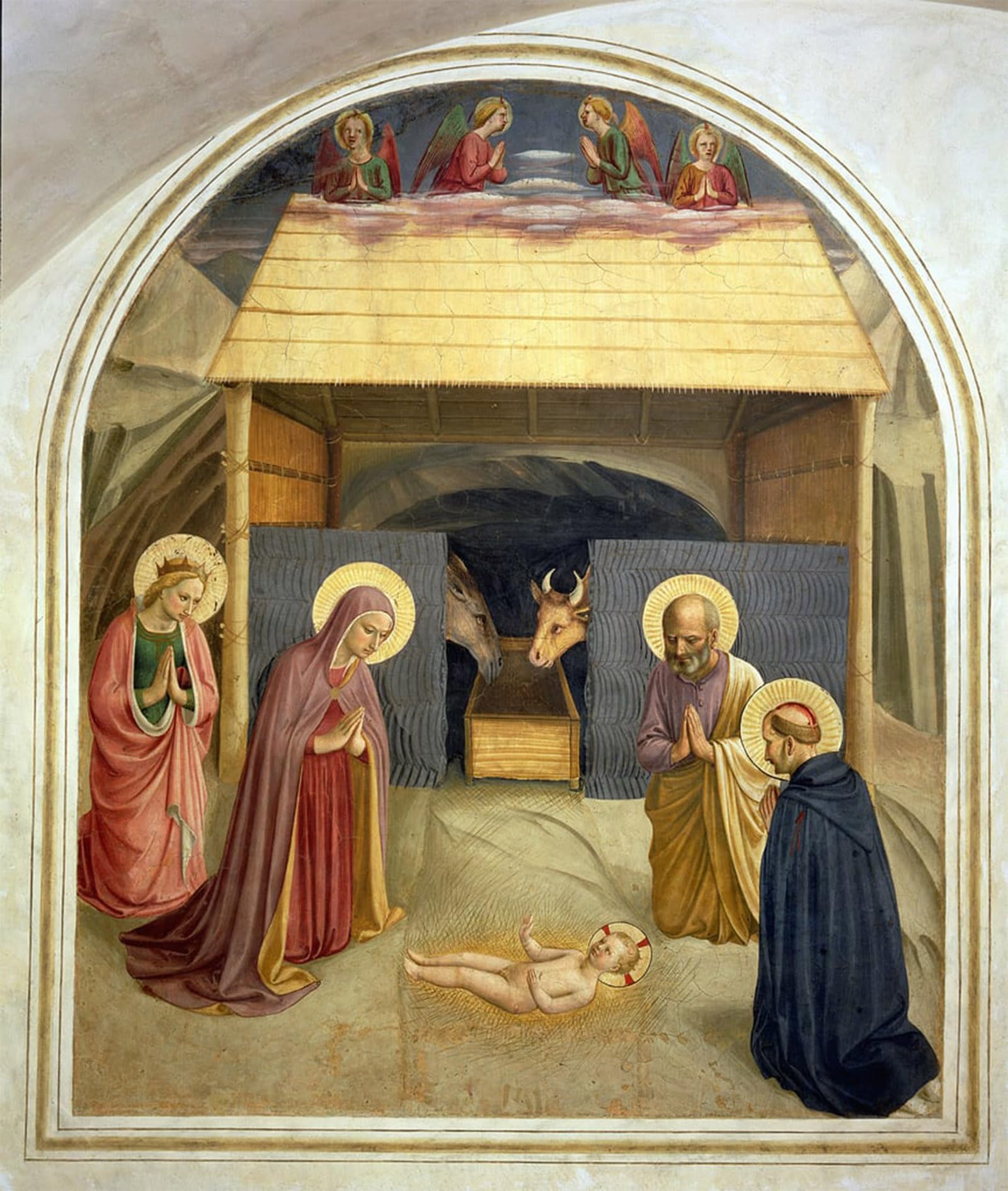 SERENDIPITP Vintage Picture Print on Canvas Wall Art Poster Nativity with St Catherine of Alexandria and St Peter the Martyr by Fra Angelico Artwork Print Poster for Wall Decor 60x90cm