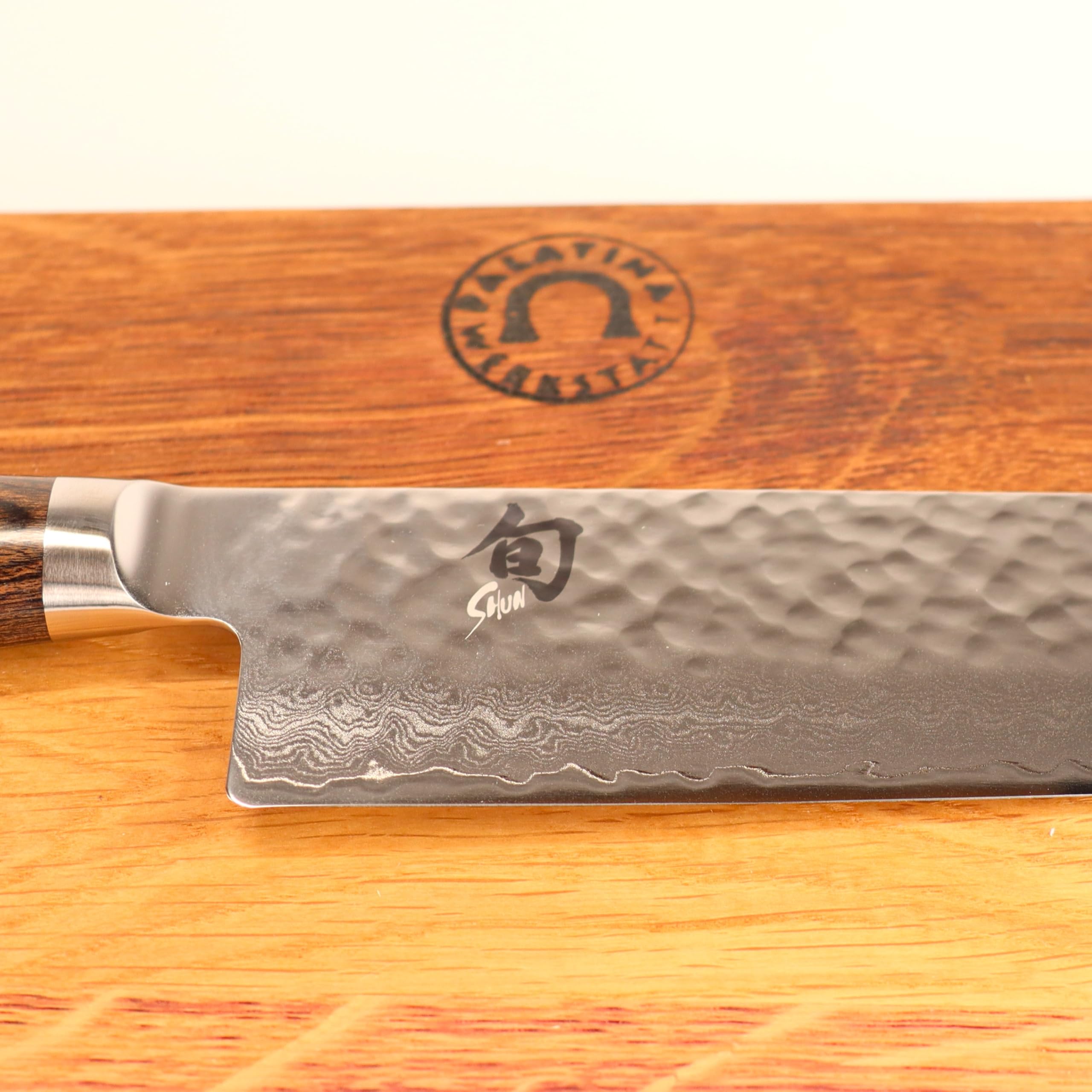 Kai Shun Premier Tim Mälzer Nakirimesser TDM-1742 – Japanisches Damastmesser 14 cm mit VG-MAX Stahlkern & 32 Lagen – inkl. handgefertigtem Schneidebrett 30x20 cm