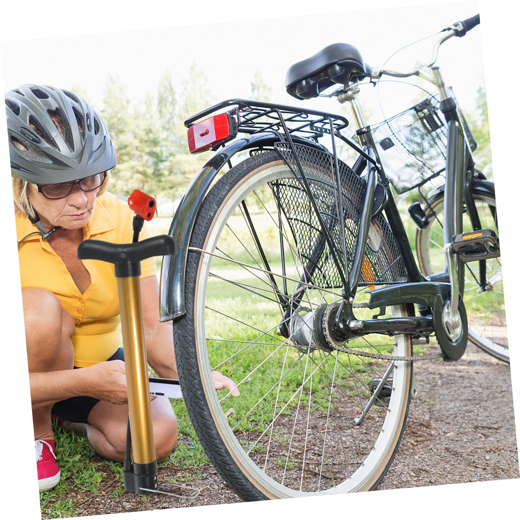 ibasenice Portable Bike Tire Pump Lightweight Foot Pump for Quick Inflation Design for Daily Use Easy to Carry for and Sports Equipment Compatible and Valves