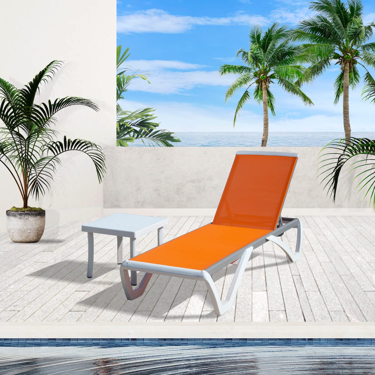 aluminum frame pool lounge chairs