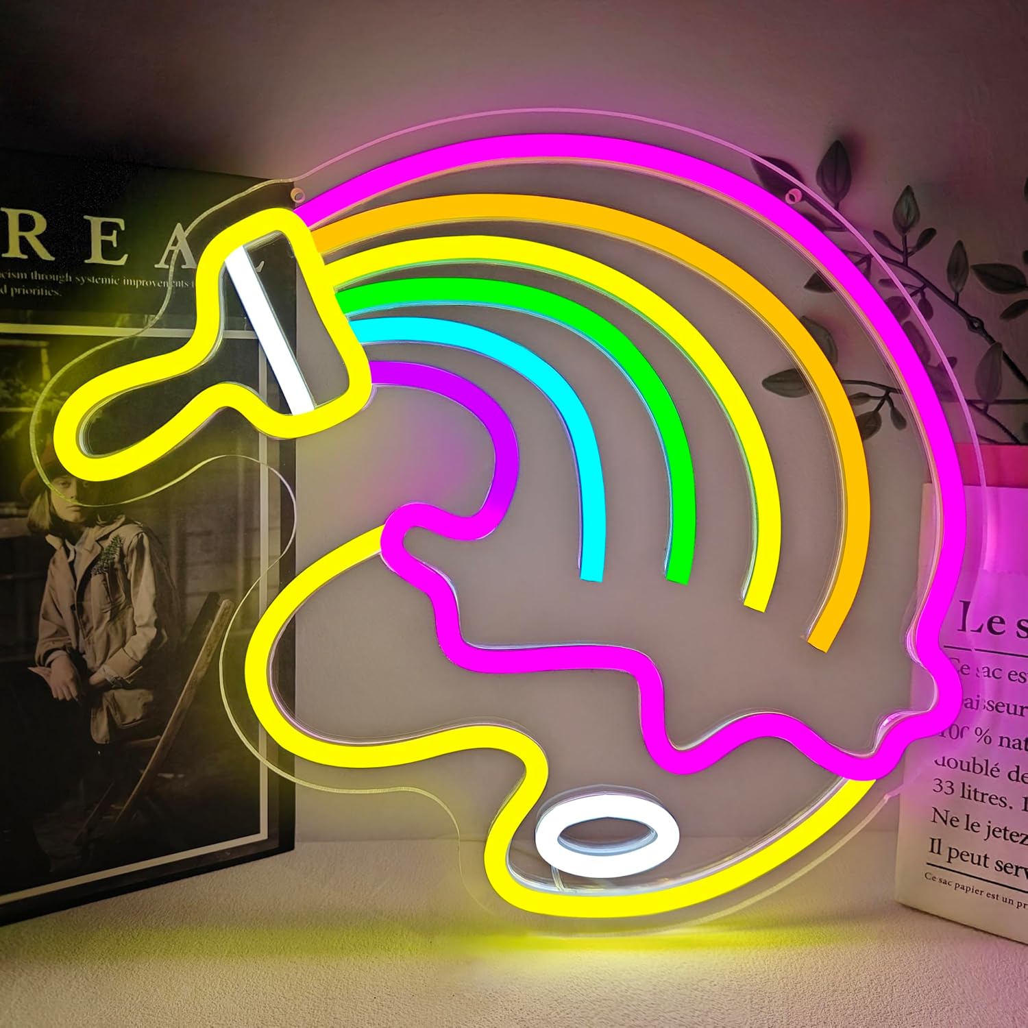 Art Neon Sign Dimmable Classroom Neon Light for Wall Decor Paint Light Up Sign for Classroom Colorful LED Light Sign Wall Decor Back to School Gifts for Teacher Students