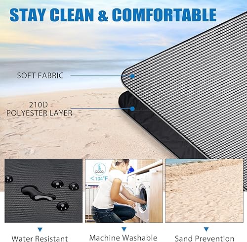 Miniatura 5 de Good Gain - Manta de pícnic impermeable portátil con correa de transporte para manta de playa o fiesta de campamento al aire libre, grande y