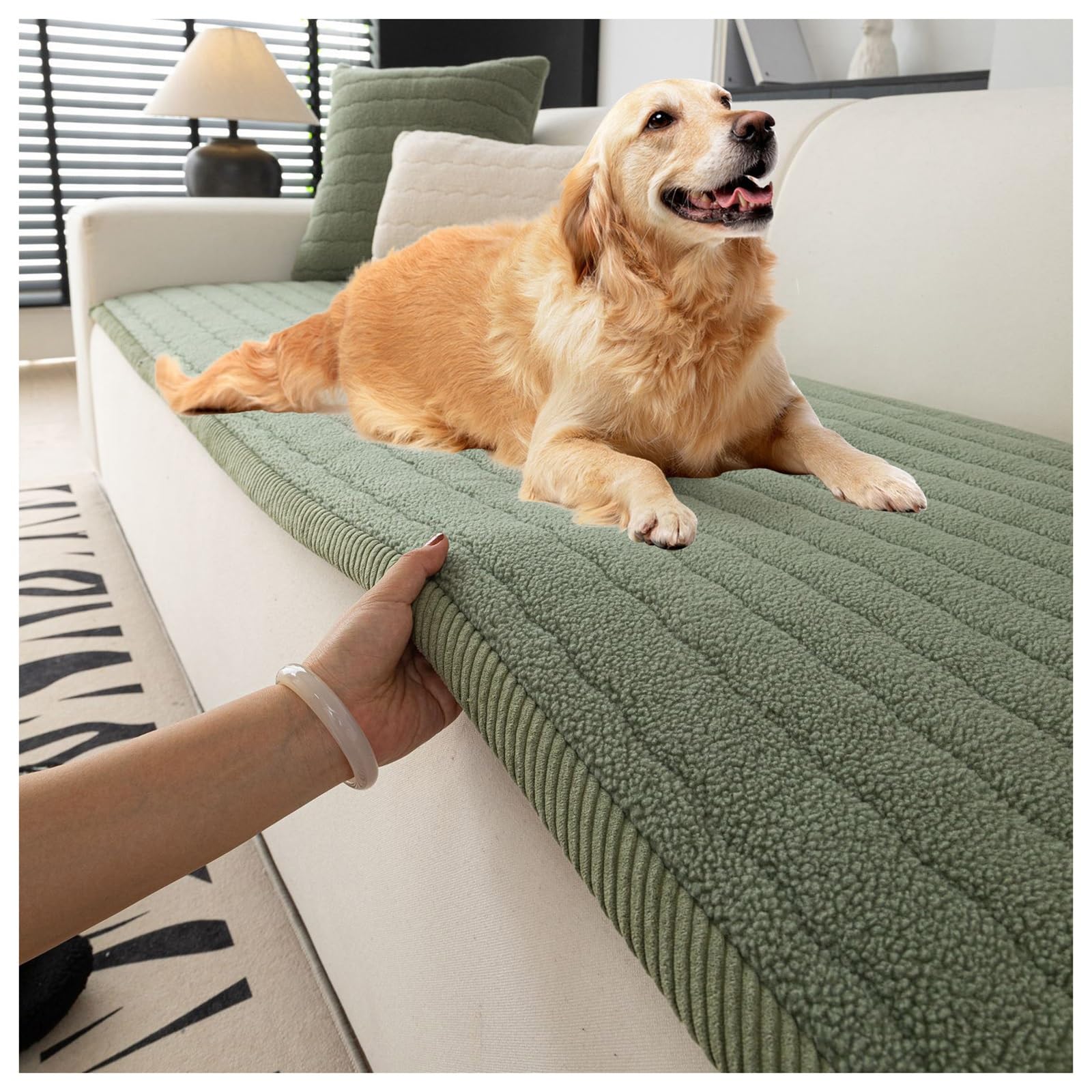 Funda protectora antideslizante para sofá para mascotas, lavable a máquina, ajuste seguro, impermeable y duradero, perfecto para perros y gatos (verde, 55 x 160 cm)