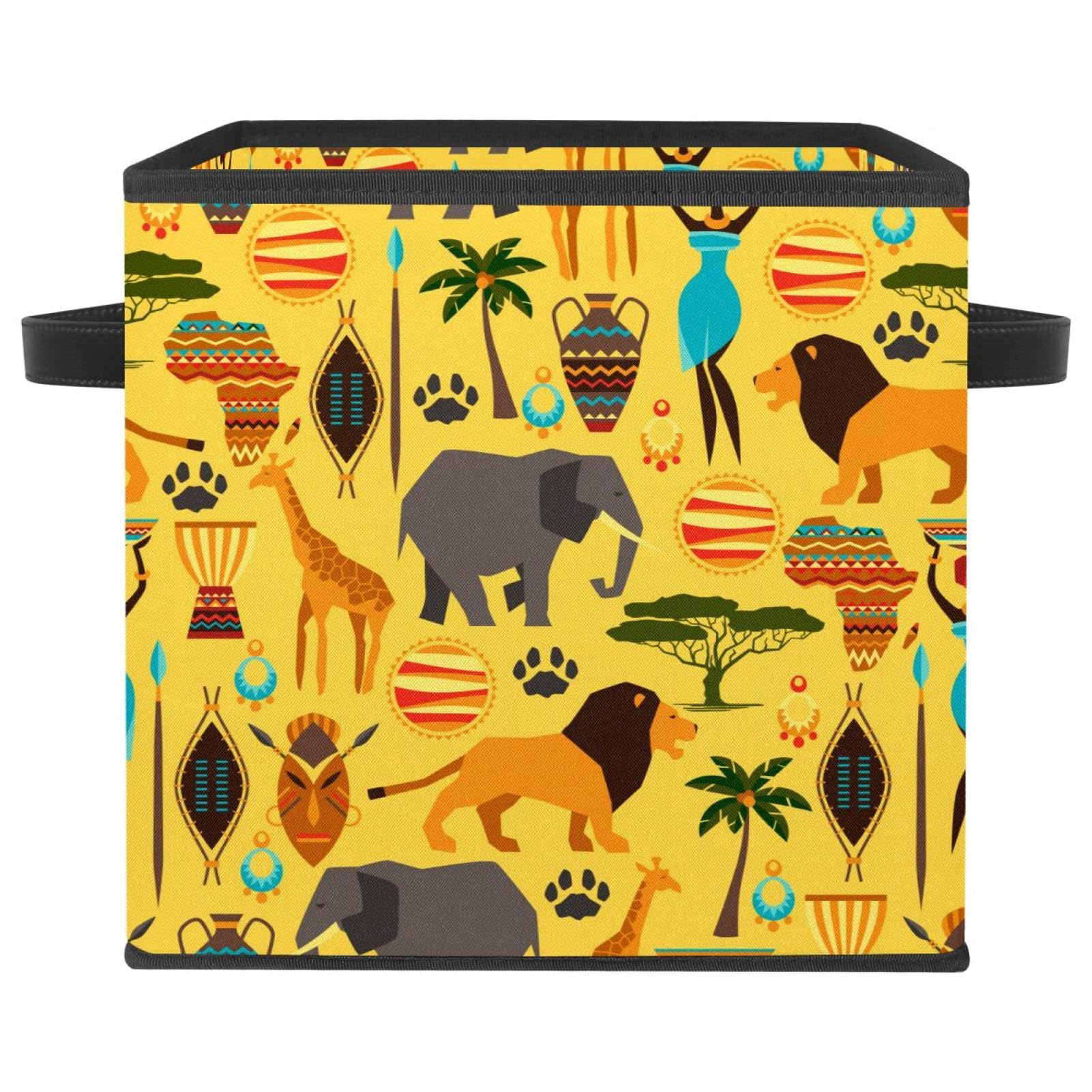 Boîte de rangement tissu pour vêtements et livres bac de rangement placard motif girafe