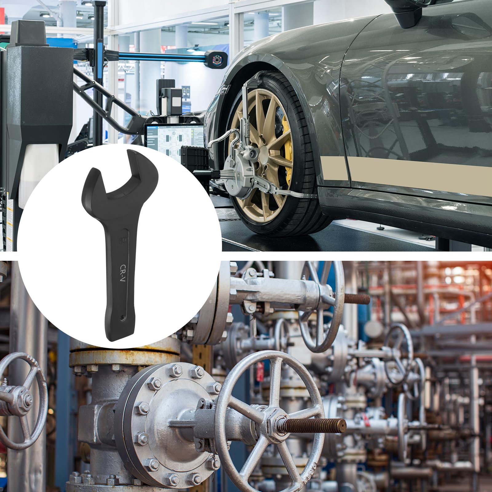 QUARKZMAN Llave De Golpe De Extremo Abierto 62mm Métrica CR-V Acero Llave Fija De Un Extremo Pintura Horneada Cabeza En Forma De U Herramienta Manual Para Reparación Mecánica Automotriz