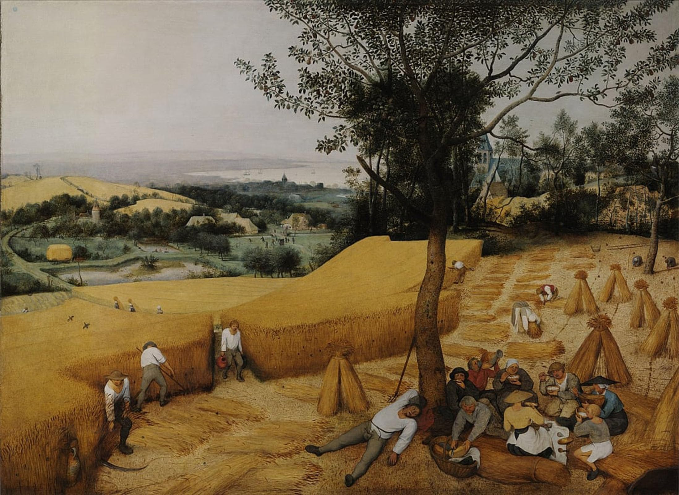 Lienzo de Los Cosechadores de Bruegel para decorar un dormitorio elegante con arte 5