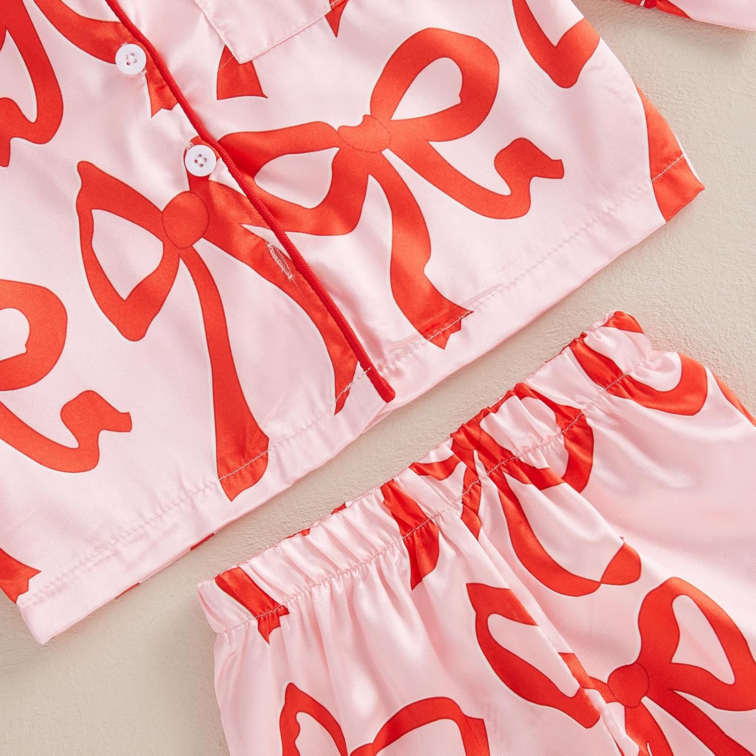 Multitrust Baby Girls Boys Silk Christmas Pajamas Set Santa Claus Long Sleeve Button Down Shirts and Pants Xmas Satin Pj Sets - Image 5