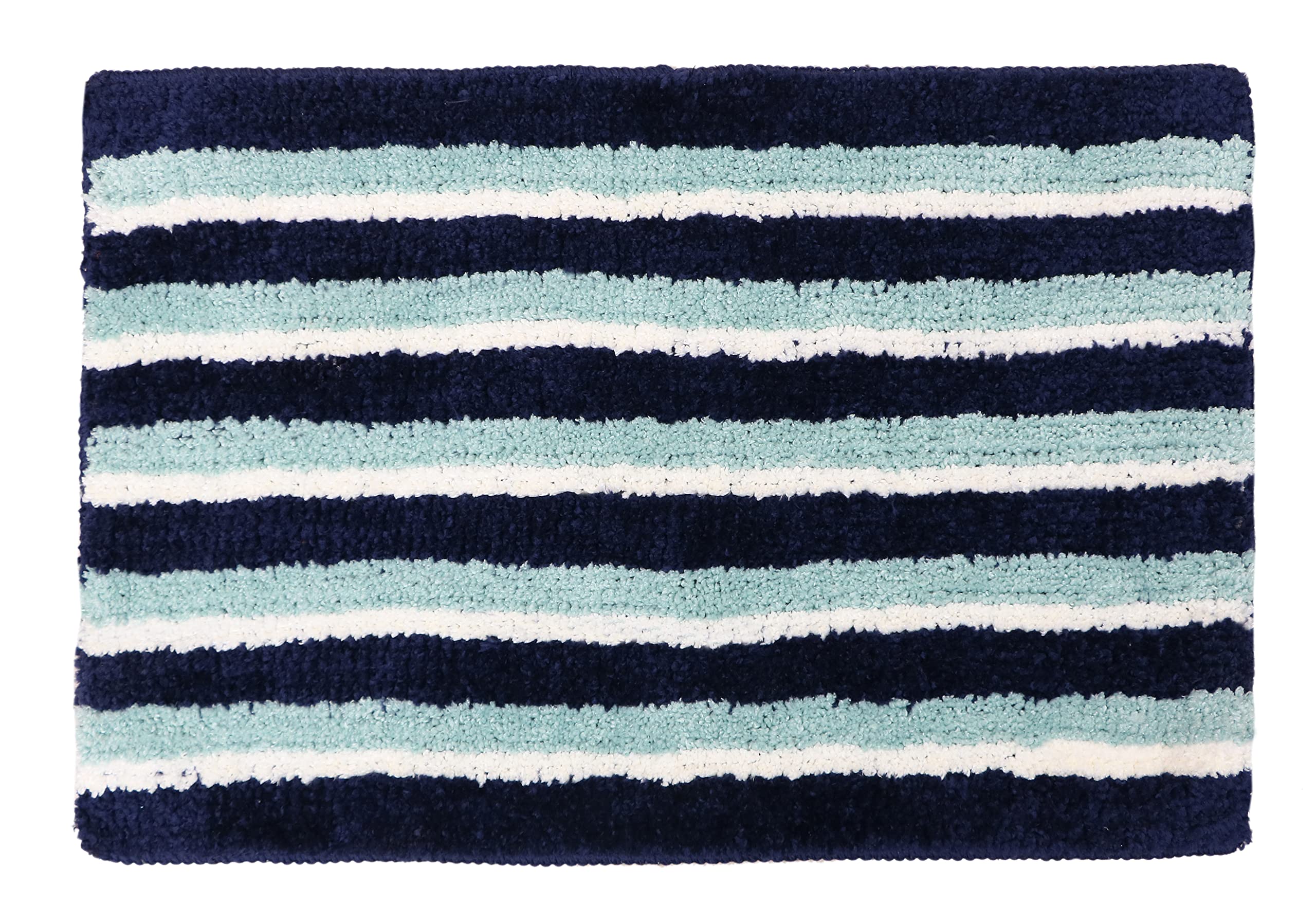 Grey Cotton Stripes Bathmats - Absorbent & Non-Slip -30