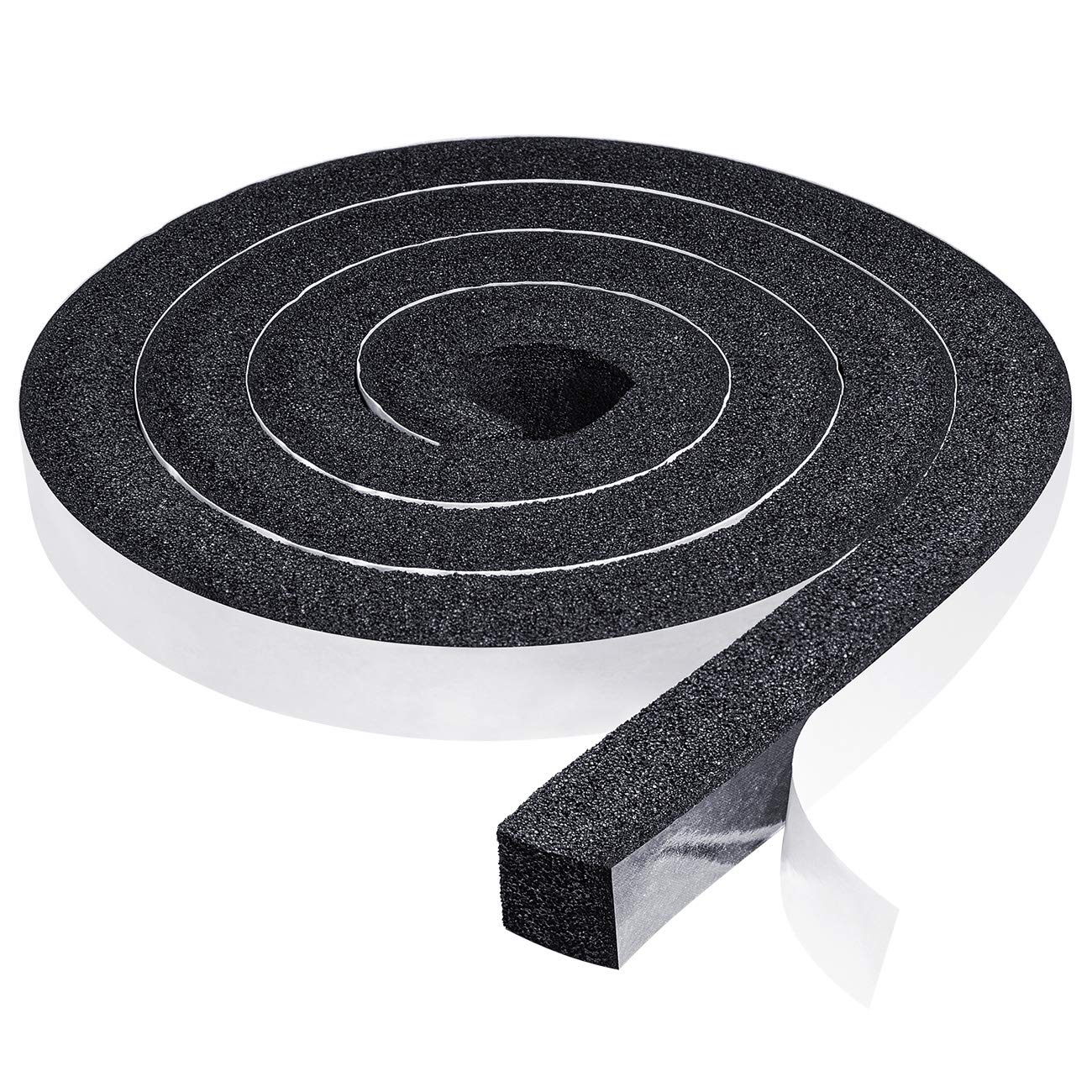 Window Air Conditioning Foam Strips 1 inch W X 1 inch T, Open Cell Foam Weather Stripping Seal InsulatingTape Self Adhesive Total 13 Feet Length (2 Rolls of 6.5 Ft Each)