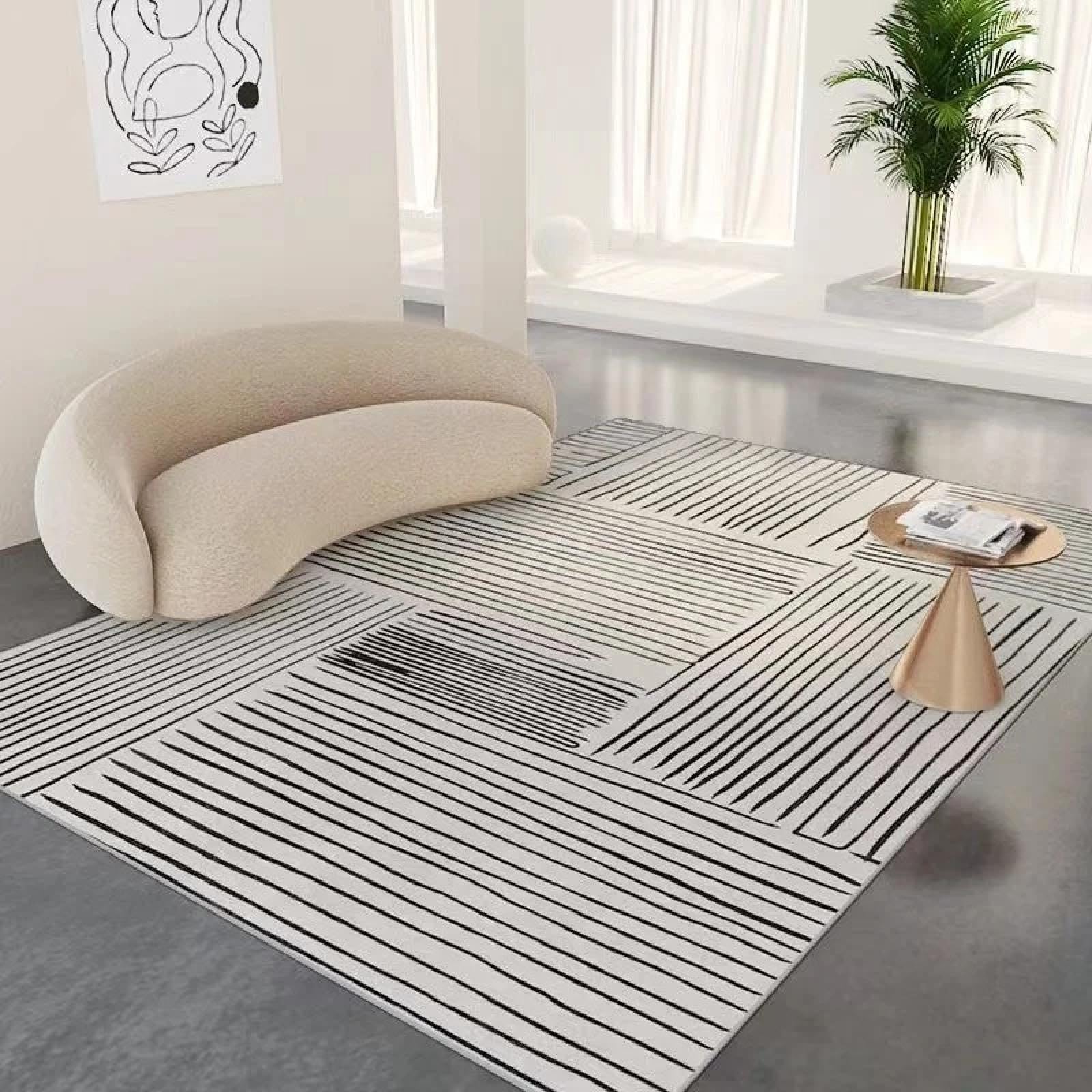 Grand tapis de salon 80x160 cm lavable et doux pour decoration de chambre