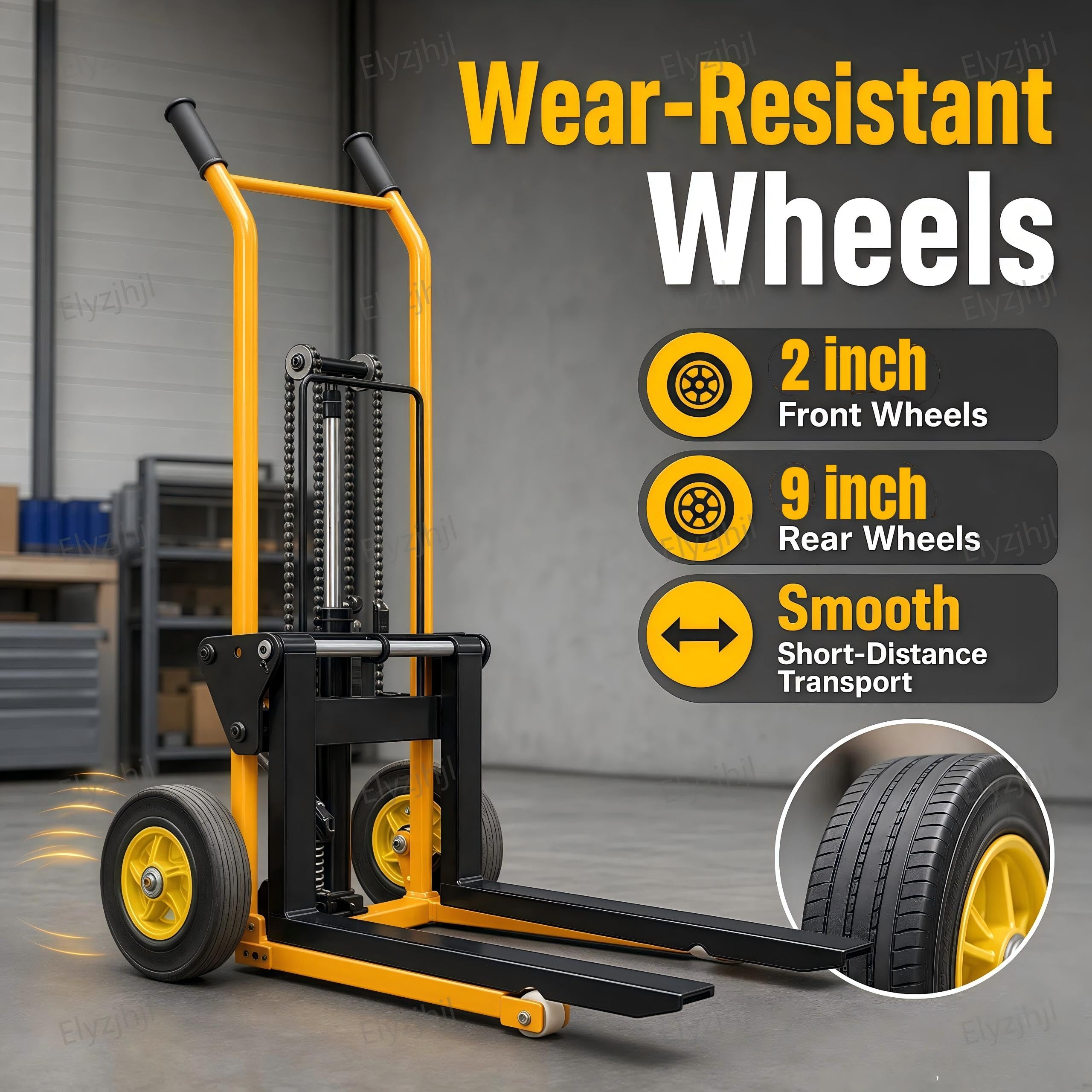 Carretilla Elevadora de PaletS Apiladores Apilador de ElevacióN Materiales | Sistema de ElevacióN con Pedal Manual Capacidad 200 kg Altura MáXima 900 mm Carretilla Elevadora Transporte MóVil Horquilla