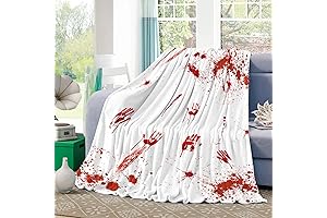 Bloody Handprint Halloween Blanket for Spooky Ambiance