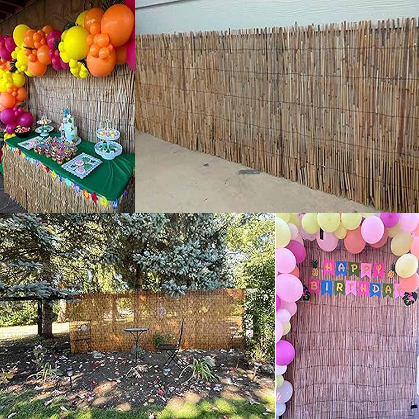 Recinzione in bambù naturale resistente alle intemperie, pannelli decorativi per giardini, terrazze, cortili, piscine, copertura traspirante con blocco antivento (H150 x L300 cm)