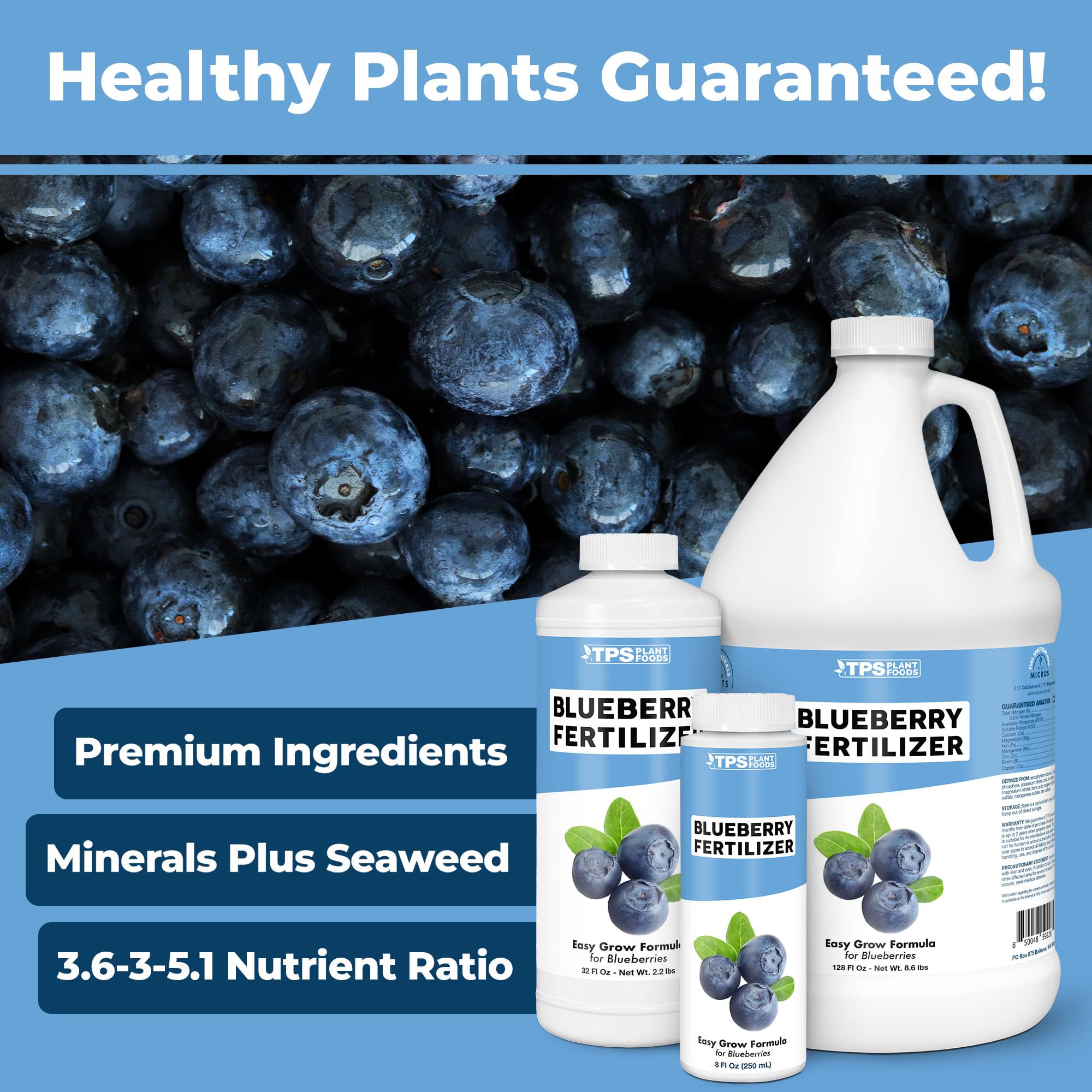 Amazon.com : Blueberry Fertilizer  Liquid Plant Food for Bigger Berries,  Better Fruit Production & Stronger Root Development, 8 oz : Patio, Lawn &  Garden