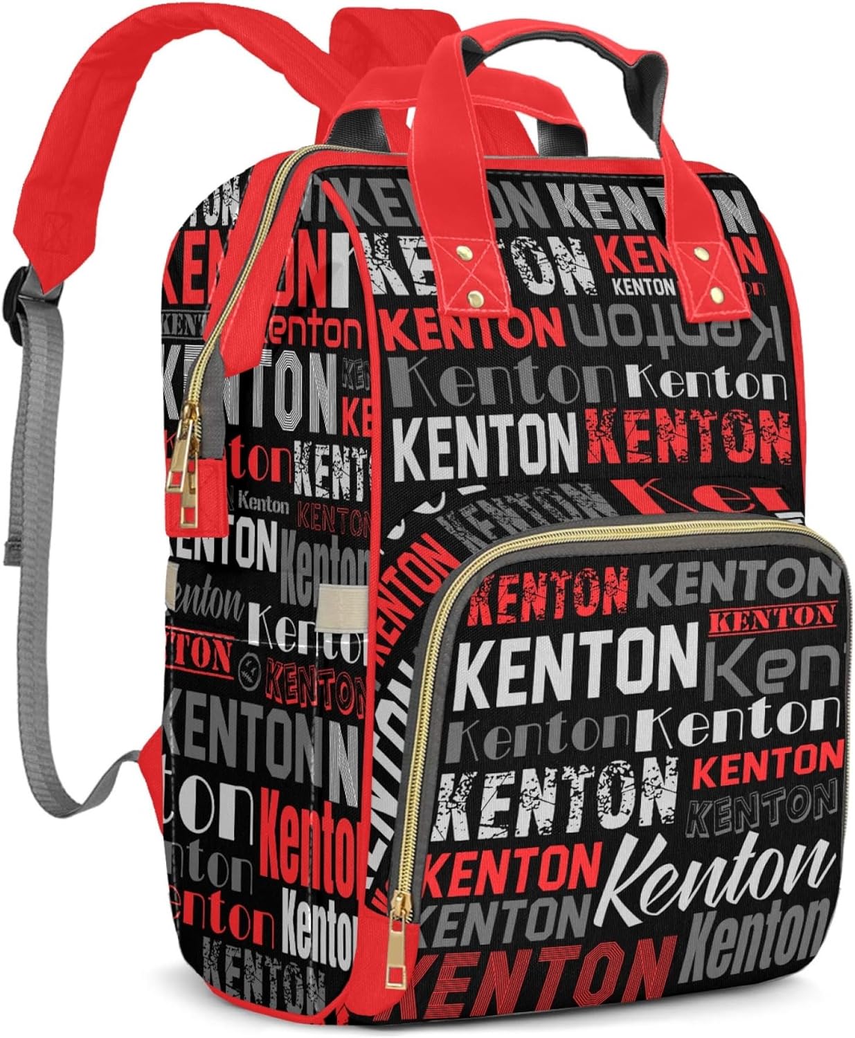 Custom Name Diaper Bag Mommy Bag with Multi-function Shoulders Outdoor Backpack for Newborn Baby Boy, Red Customized Nappy Backpack with Thermal Pockets Nursing Bags