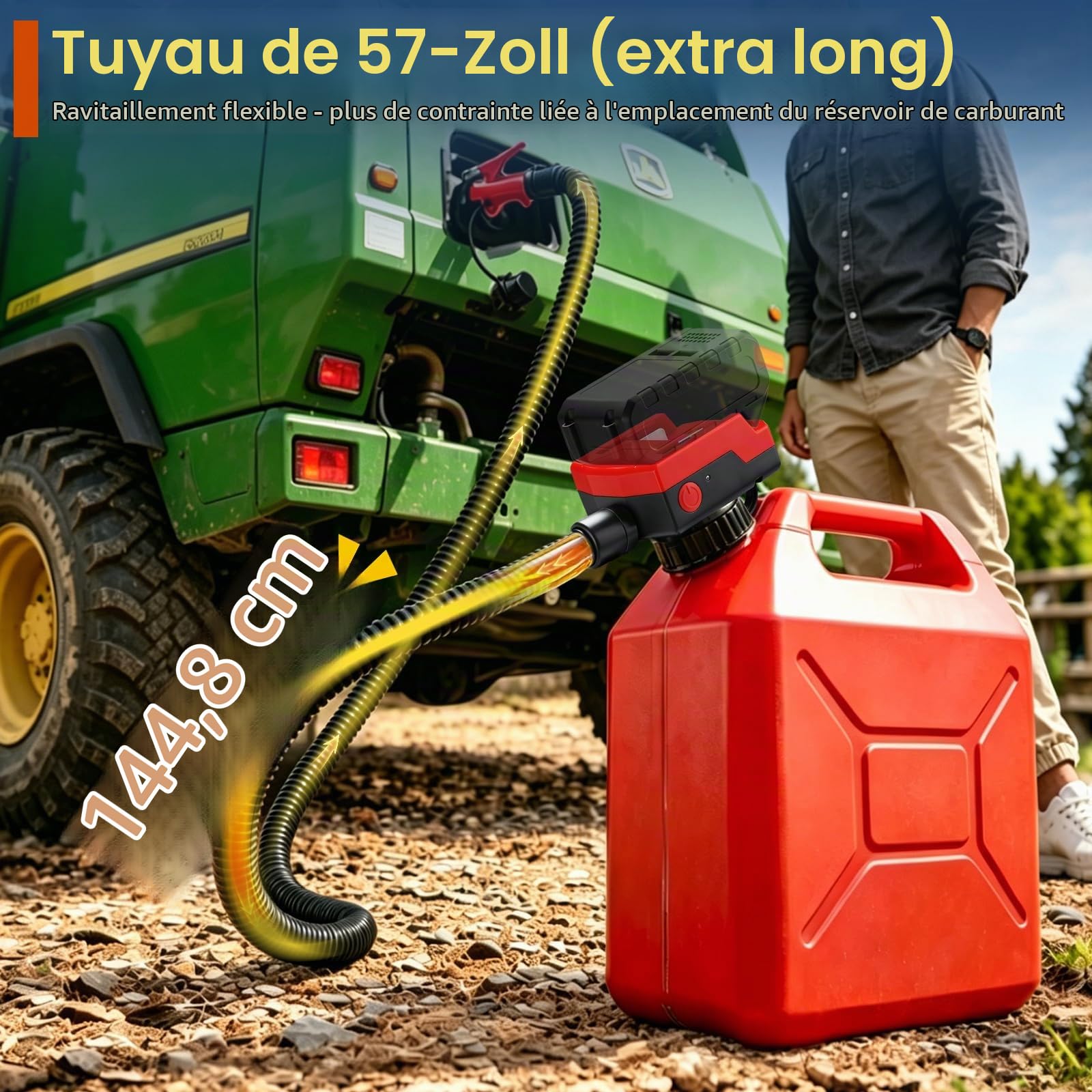 Pompe a carburant avec arrêt automatique et alarme,20L/min,pour essence,diesel et huile.Compatible avec les batteries Makita 18V LXT (BL1850, BL1830, BL1840, etc.).pompe electrique carburant portable.