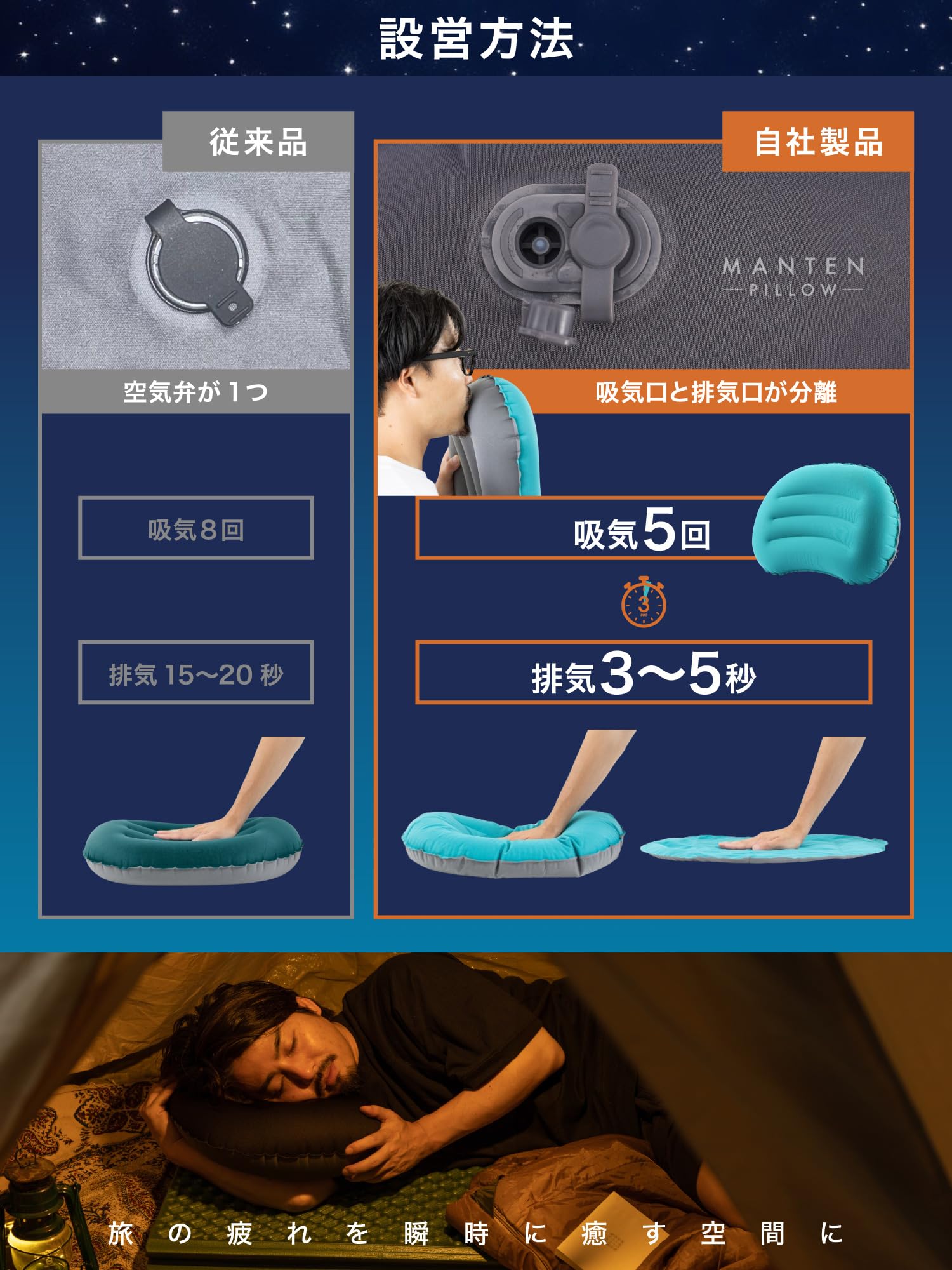 Amazon.co.jp: 満天ピロー【至福の寝心地x軽量コンパクト