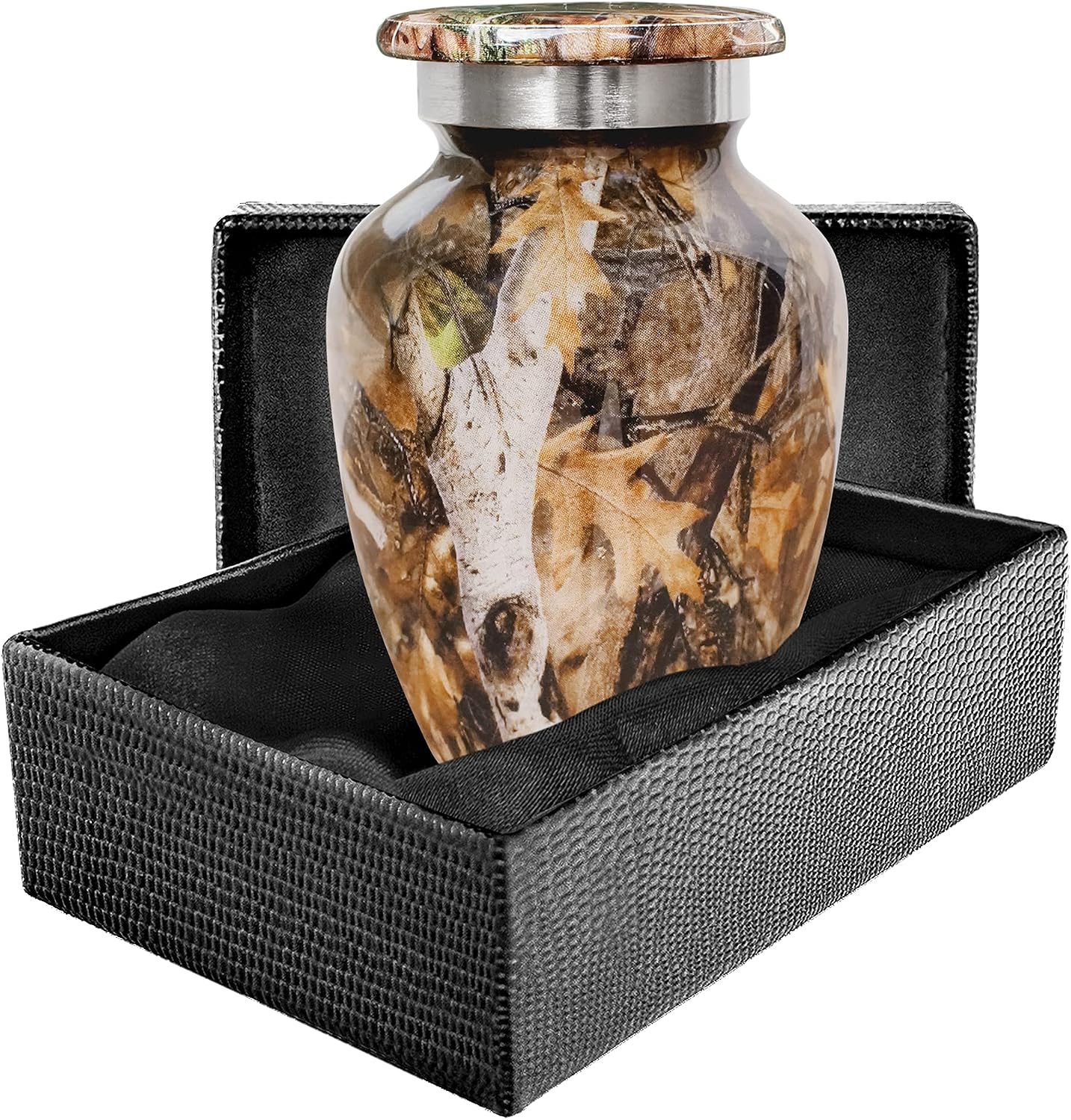 Trupoint Memorials Cremation Urns for Adult - Small Urns for Human Ashes Keepsake, Miniature Urns for Ashes with Velvet Bag, Small Urns for Human Ashes Adult Female & Male, Brown Camouflage.