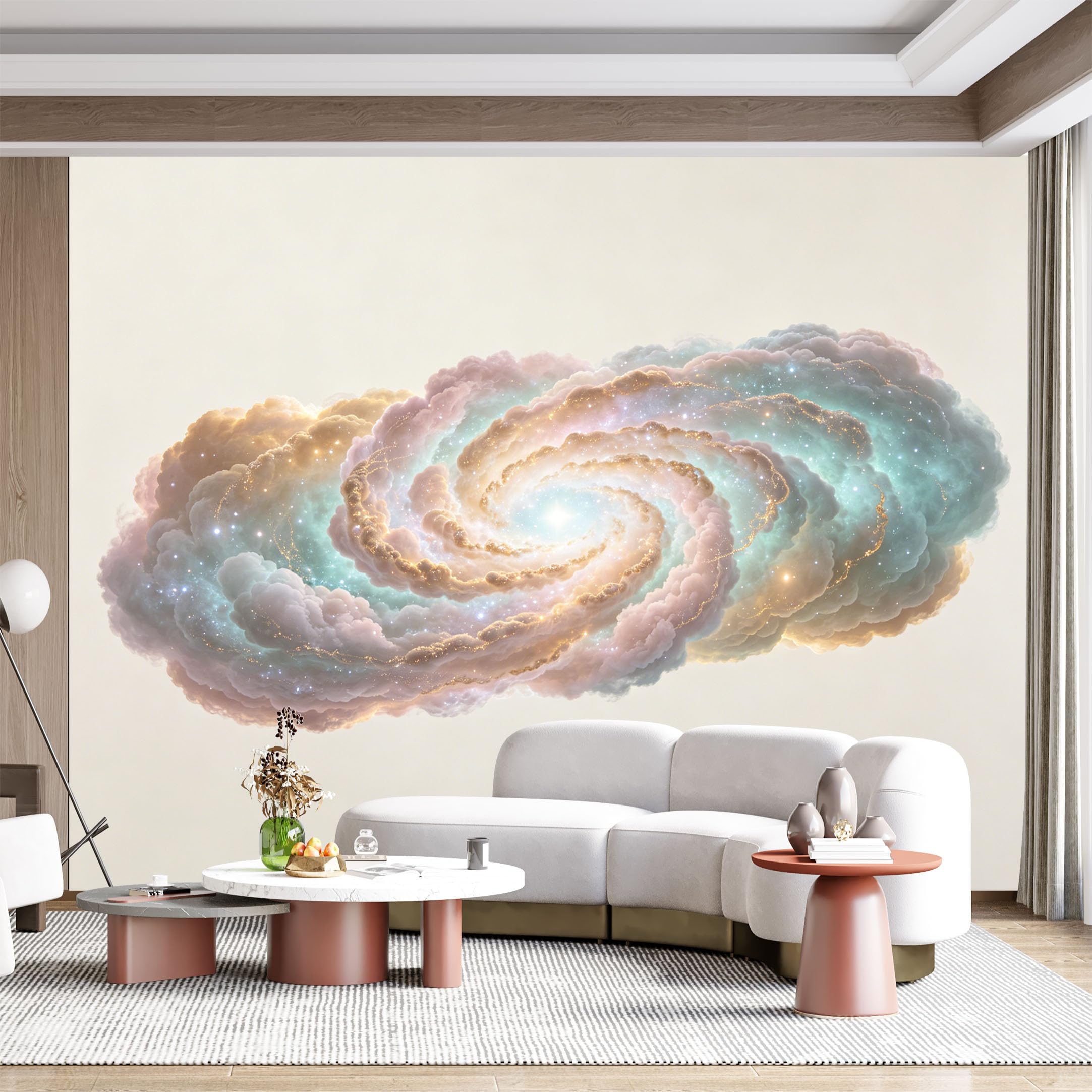 Custom Size Wall Mural Swirling Nebula Cosmic Clouds Starry Sky Abstract Painting SelfAdhesive Wall Fabric Removable for Home Office Decor