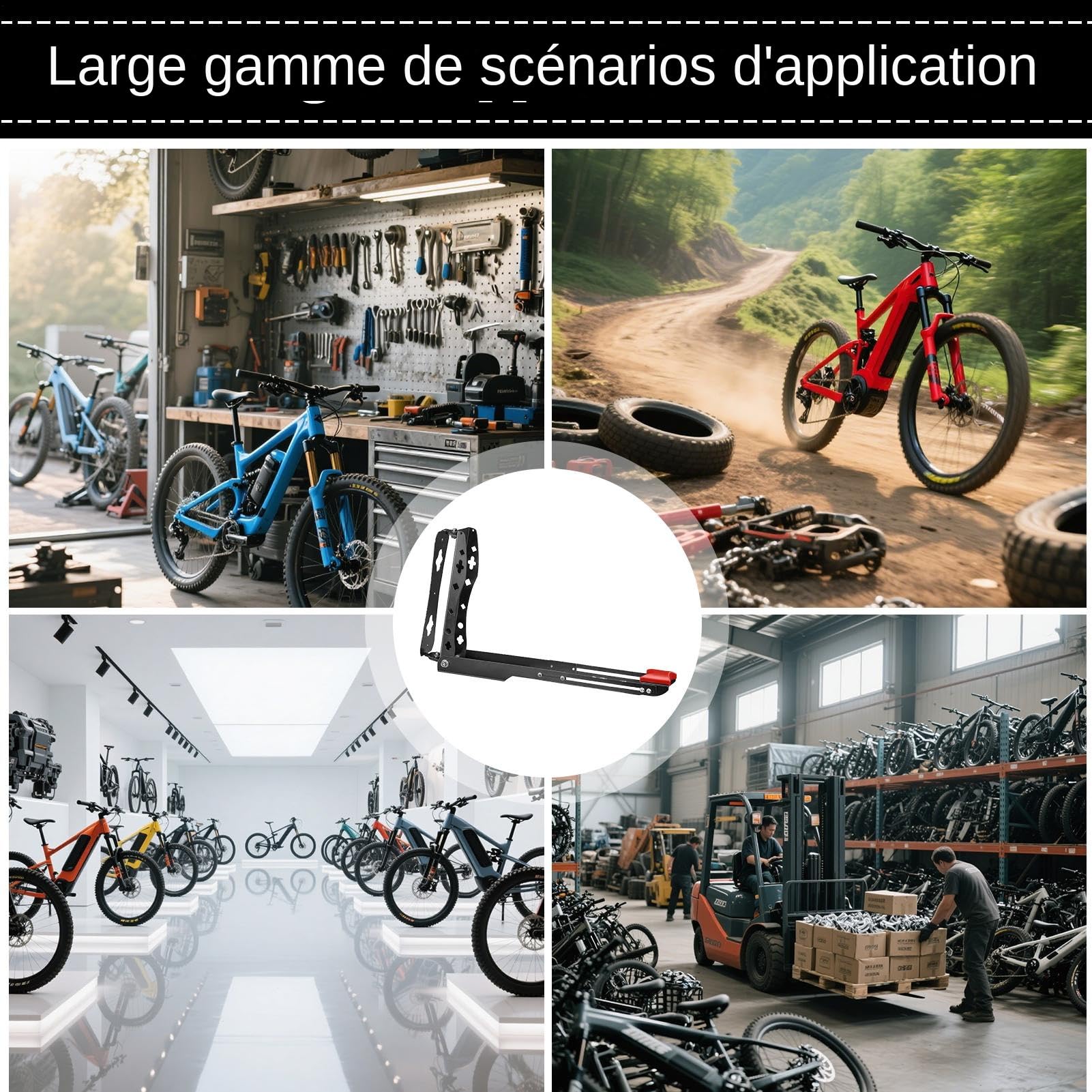 Générique Support Mural Pour Vélo Rangement Vélo Mural | Ajustable Robuste Support Vertical Organisation Rangement pour Intérieur Extérieur Salle de Sport Atelier