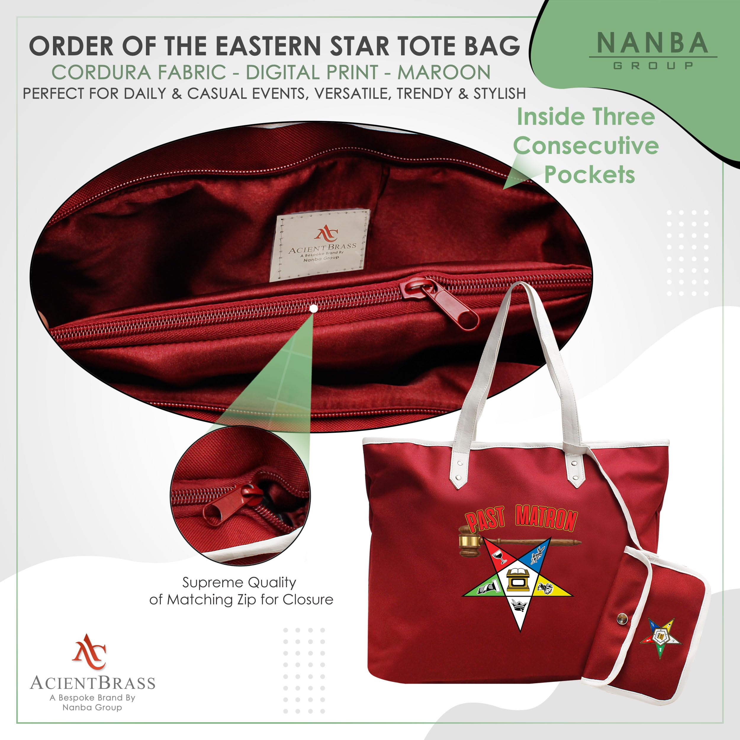 Order of the Eastern Star Past Matron Tote Bag - OES Cordura Bag