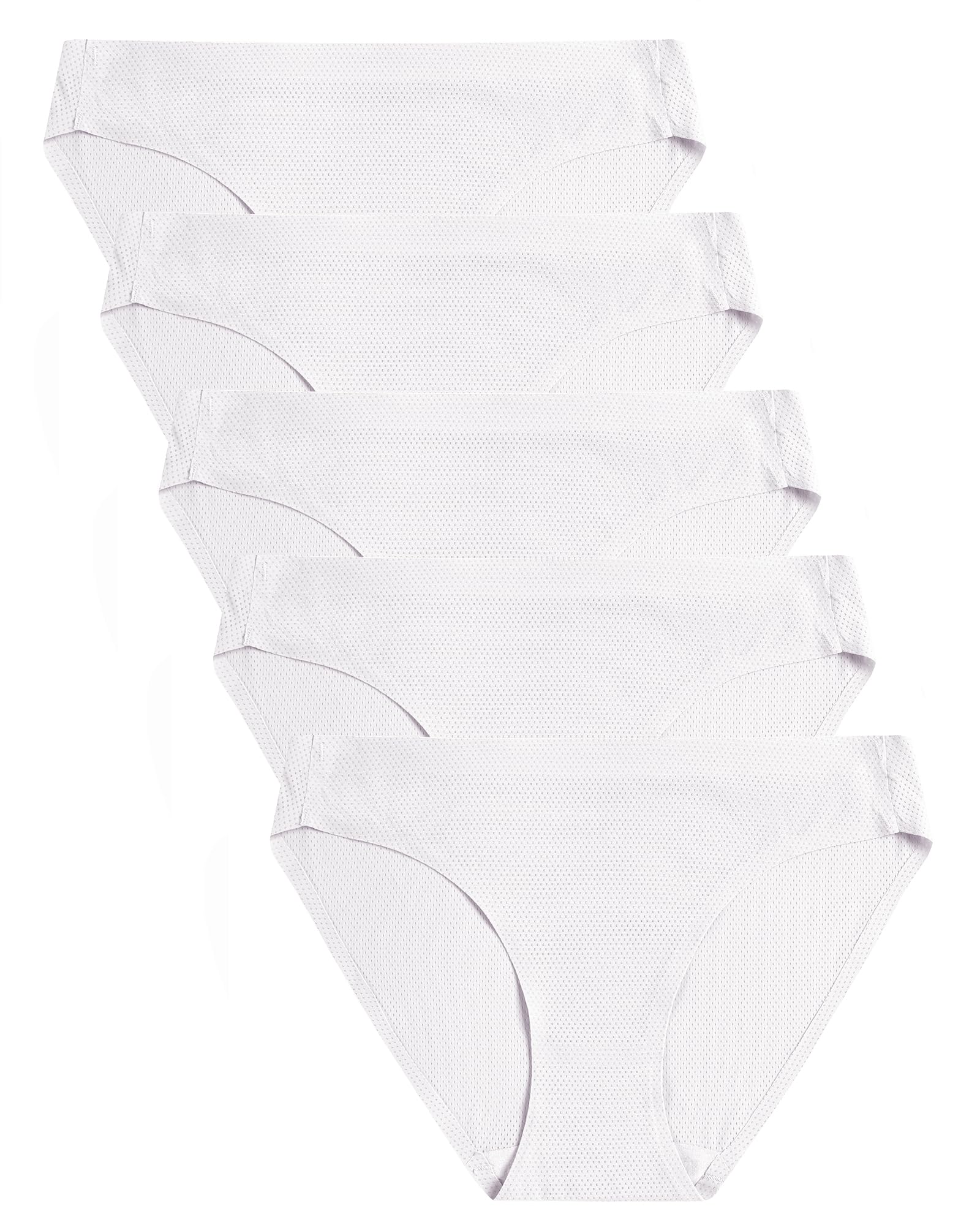 Size XS voenxe Women Bikini Underwear,Seamless Breathable Ladies Panties,No Show Comfortable Briefs Undies for Women,Hipster,5-Pack
