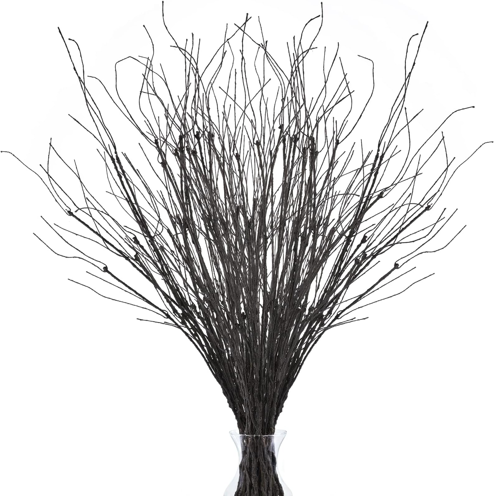 10 Pcs Artificial Willow Branches Decorative Curly Lifelike Stems Dried Willow Twigs for Easter Halloween Christmas Home Decor (10, Brown)