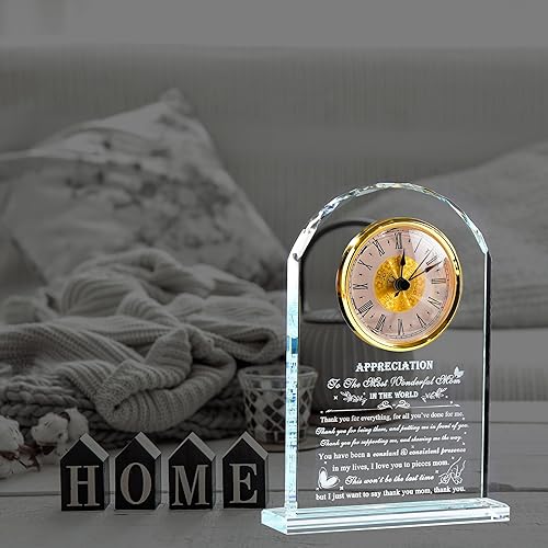 Miniatura 7 de Regalos para mamá de hija e hijo, reloj de cristal grabado para el día de la madre, regalo de agradecimiento para madre mamá que lo tiene todo,