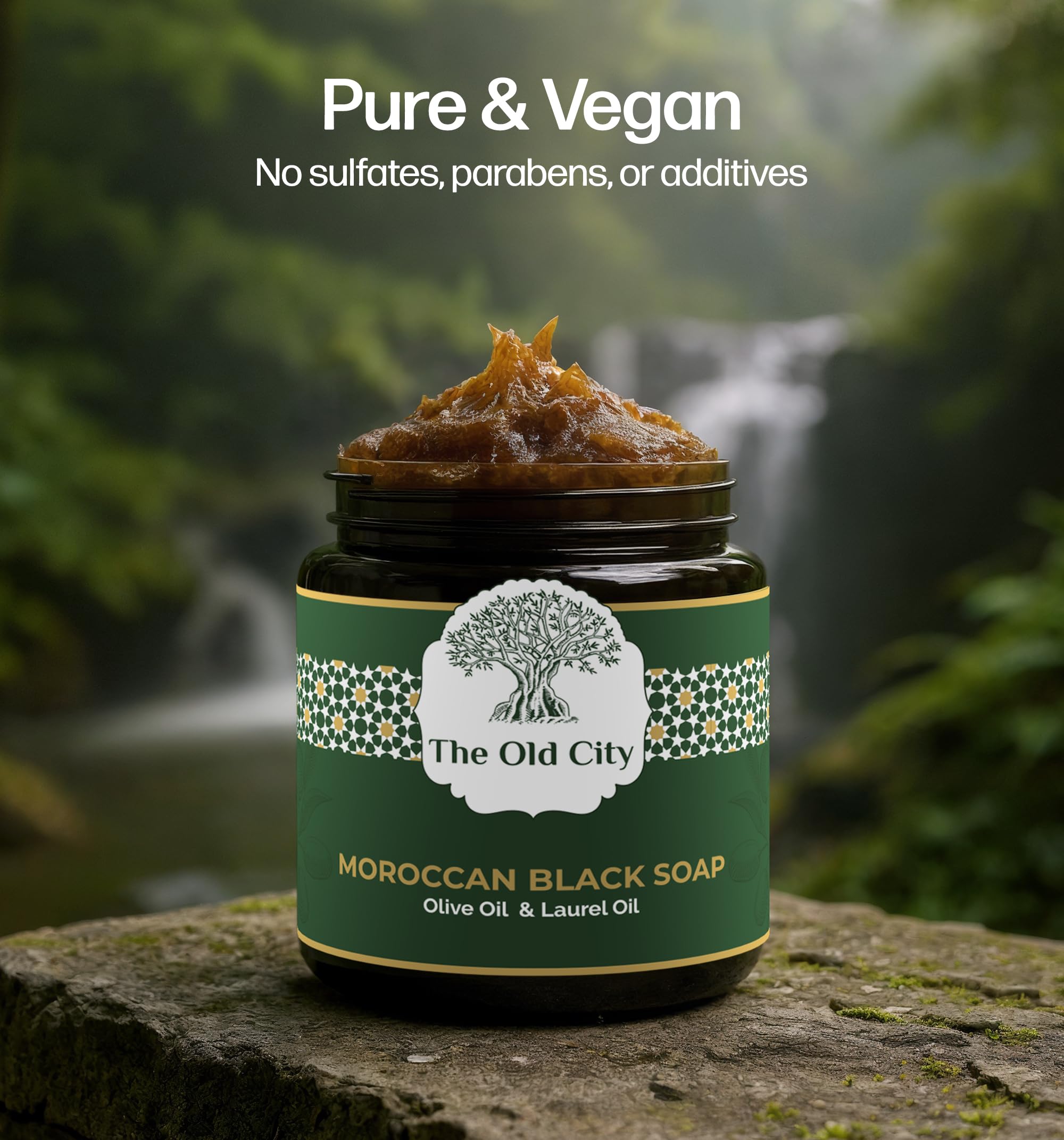 Moroccan Black Beldi Soap, Olive Oil & Laurel, Traditional Hammam Cleanser, Detoxifying & Moisturising, Vegan, Natural - Image 3