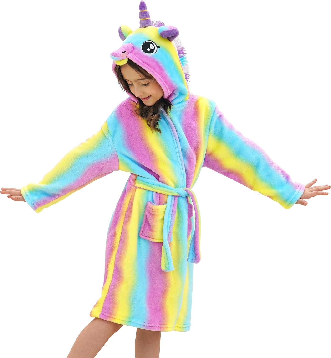 Soft unicorn hooded bathrobe sleepwear Clearance