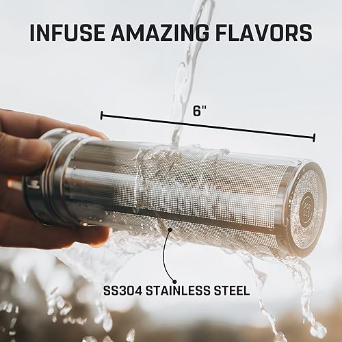 Miniatura 5 de Vesmoon Vessence - Botella infusora de té Botella infusora aislada de hojas y frutas sueltas de 24 onzas A prueba de fugas con tapa FlowSip