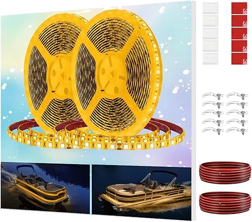 Vista 12 de Tiras de luces LED para pontón, luces LED marinas impermeables de 12V 5M/16.4FT para interior de barco, luz de cubierta de barco para pesca