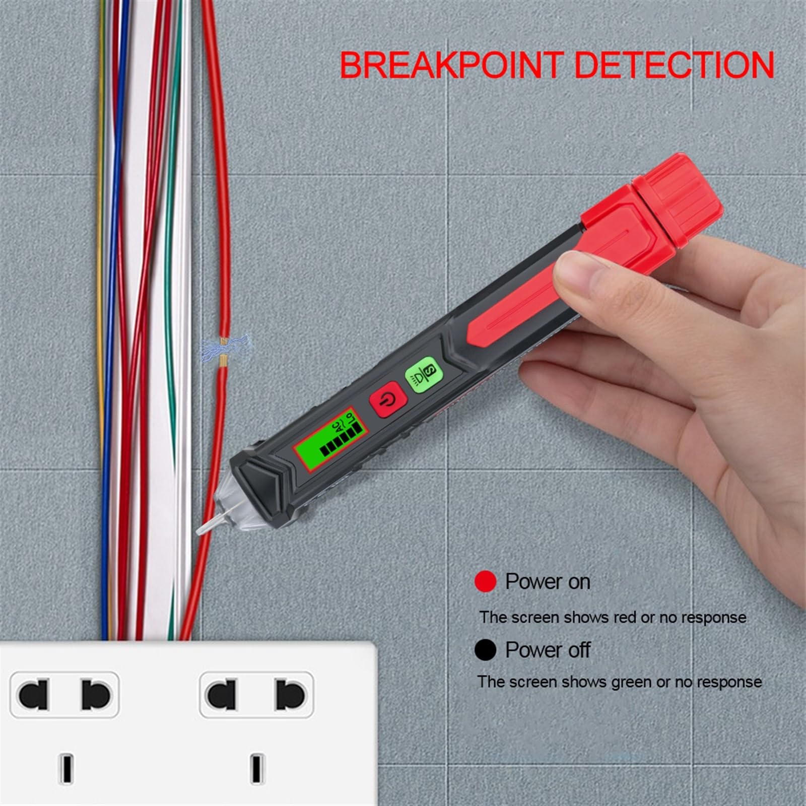 Detector de Voltaje CA sin Contacto, medidor, bolígrafo probador Inteligente, Sensor Corriente 12-1000 V, lápiz Prueba(Gd116a)