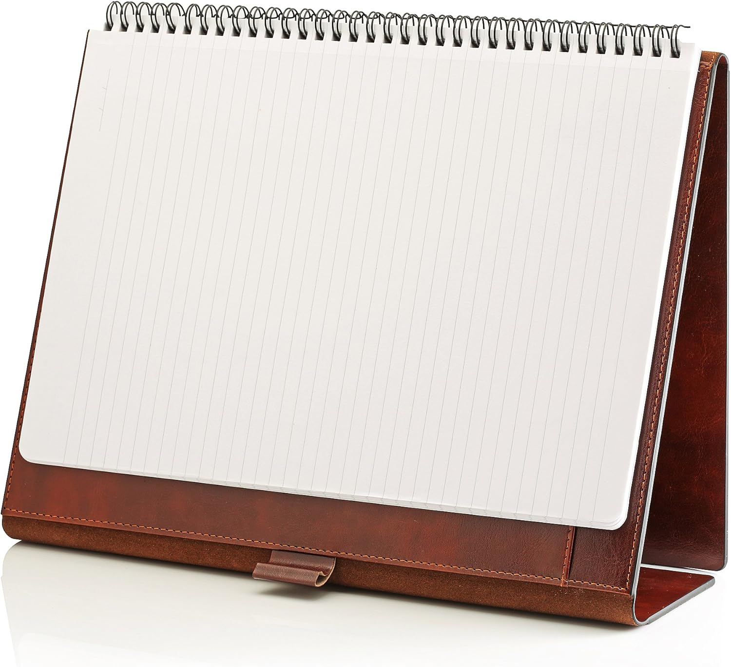 GALLAWAY LEATHER Padfolio Portfolio Folder – Slim Portfolio Folio Organizer Holder for Letter Legal A4 Note Pads Notebooks for Men Women Refillable Business Leather Portfolio Binder, Dark Chocolate